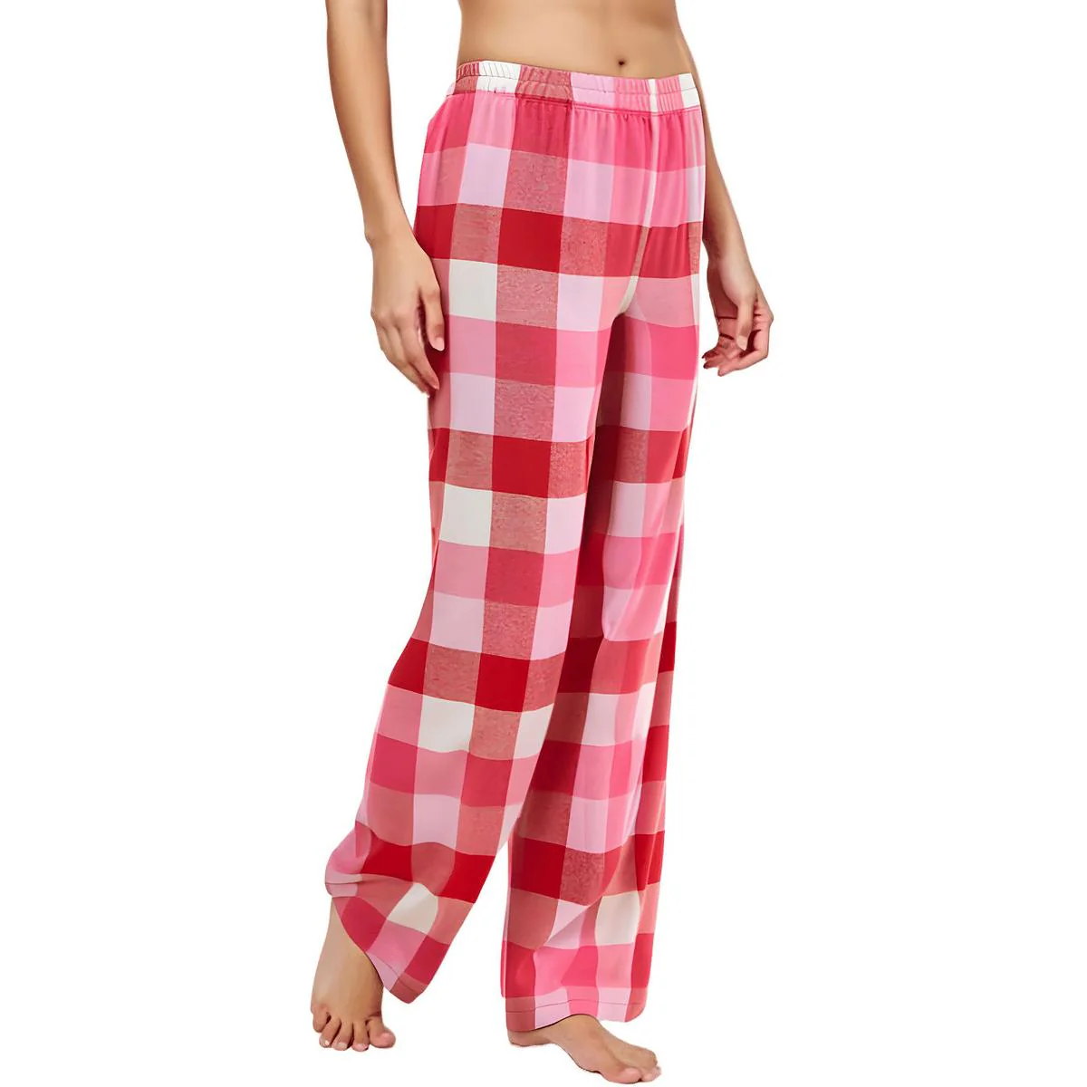 Womens Checkered Rayon Sleep Pant