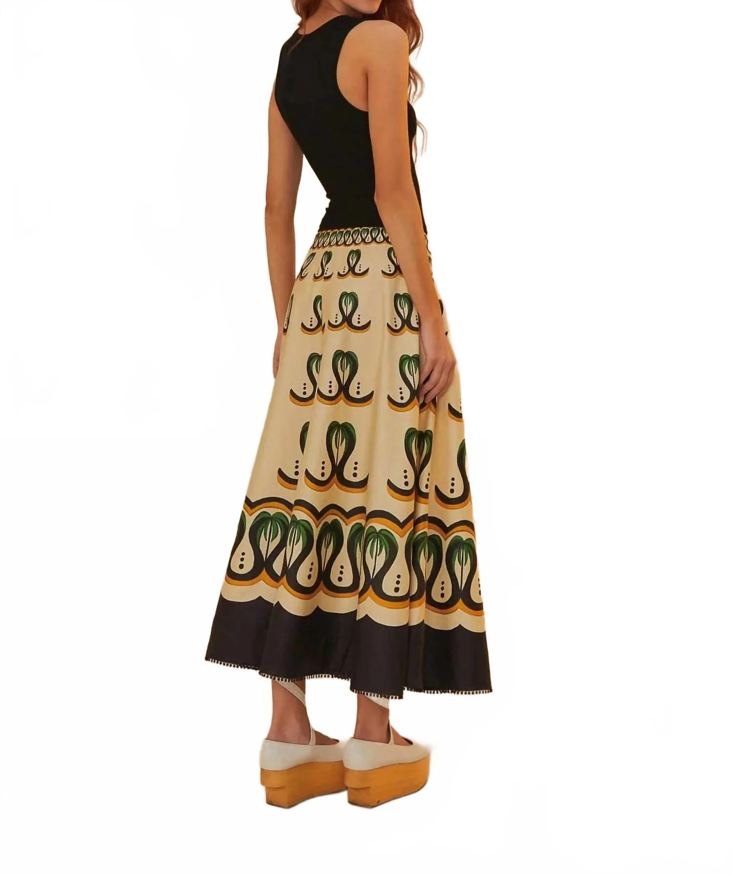 Coconut Tree Flow Skirt In Multicolor