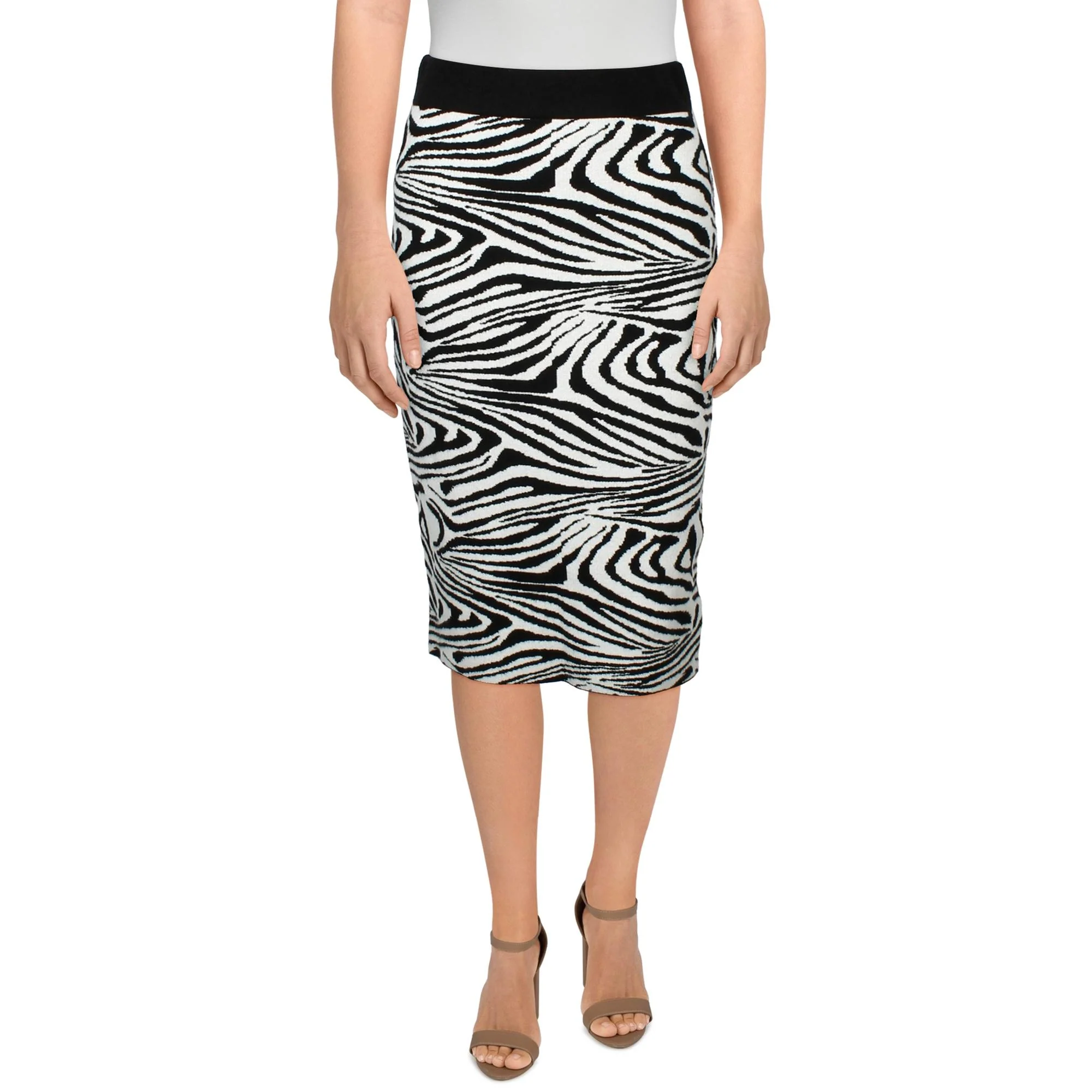 Womens Animal Print Midi Pencil Skirt
