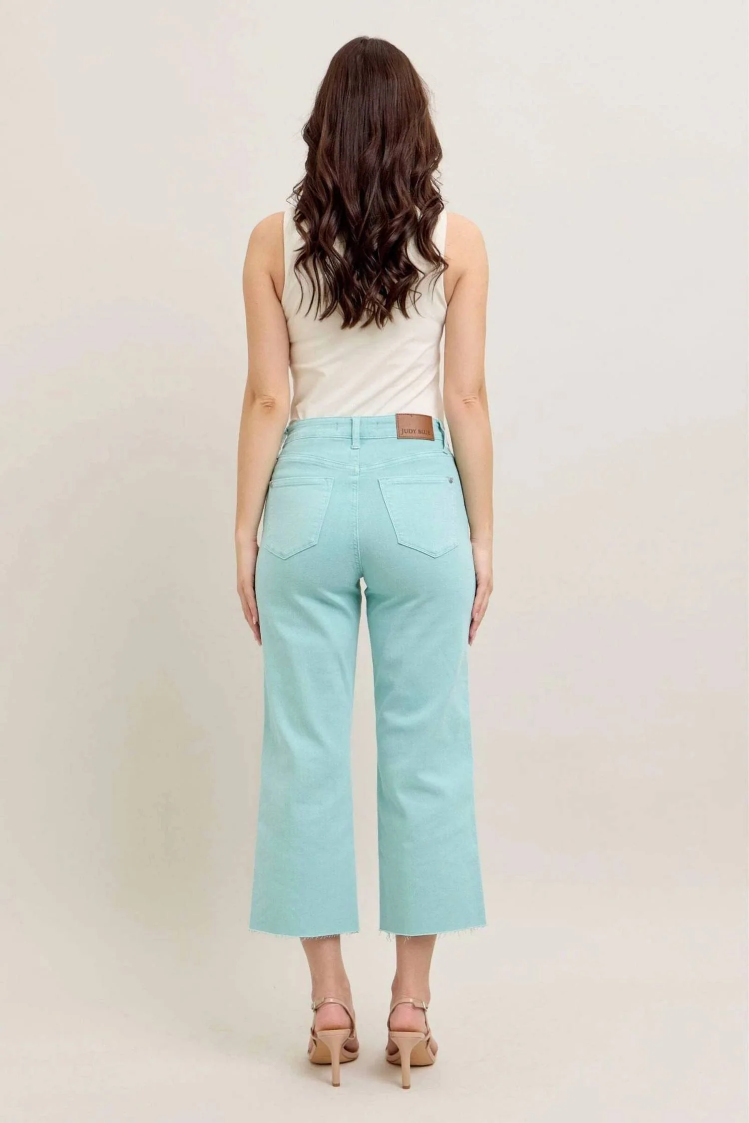 High Waist Wide Leg Jeans In Sky Blue