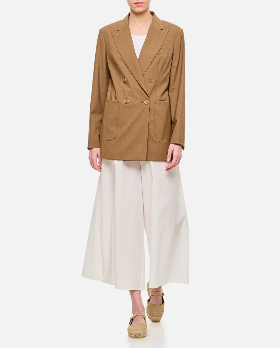 Deconstructed Double-Breasted Blazer With Peaked Lapel