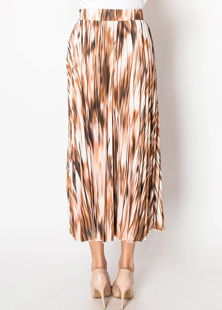 Brown Pleated Skirt