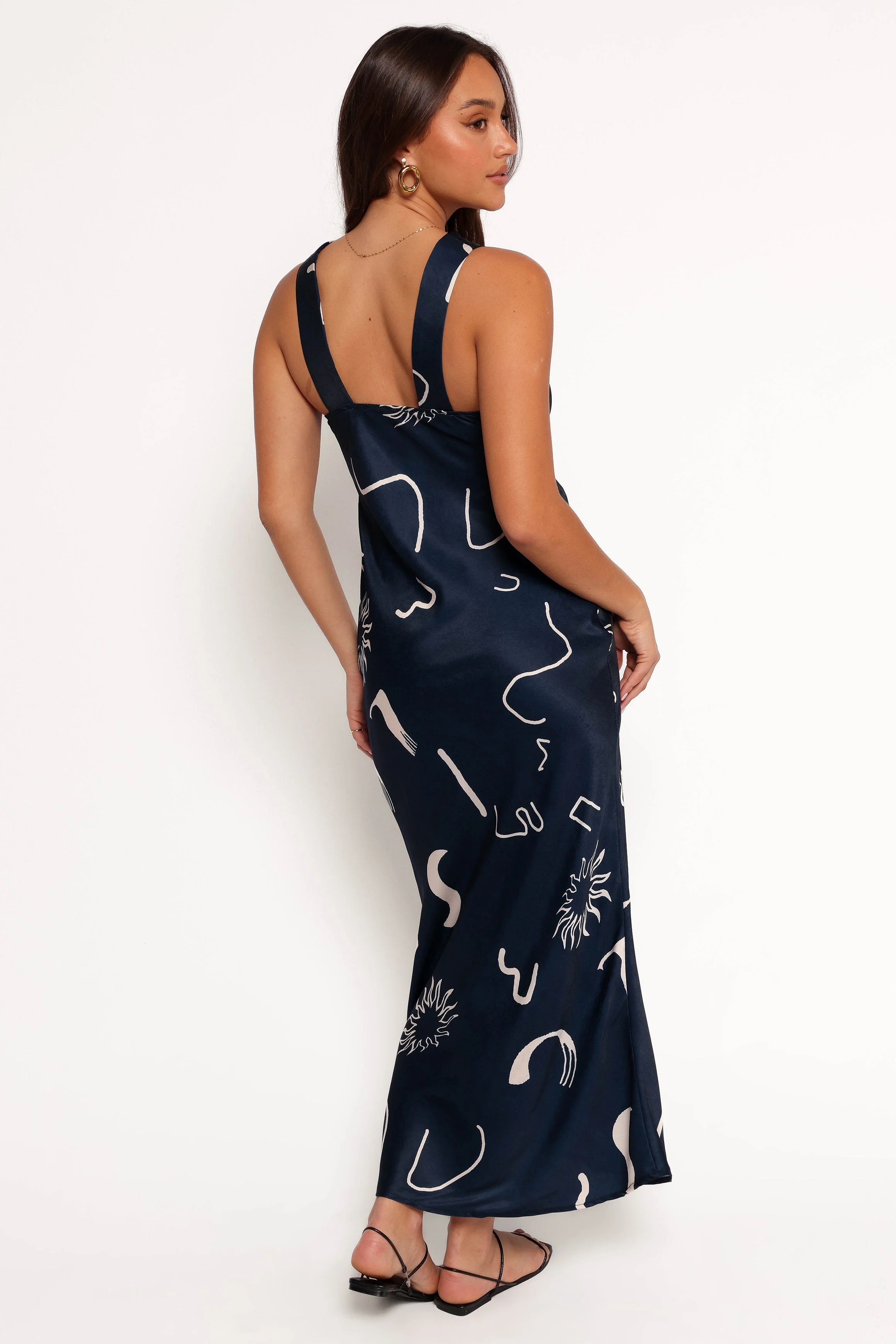 Ashlyn Midi Dress - Navy Print
