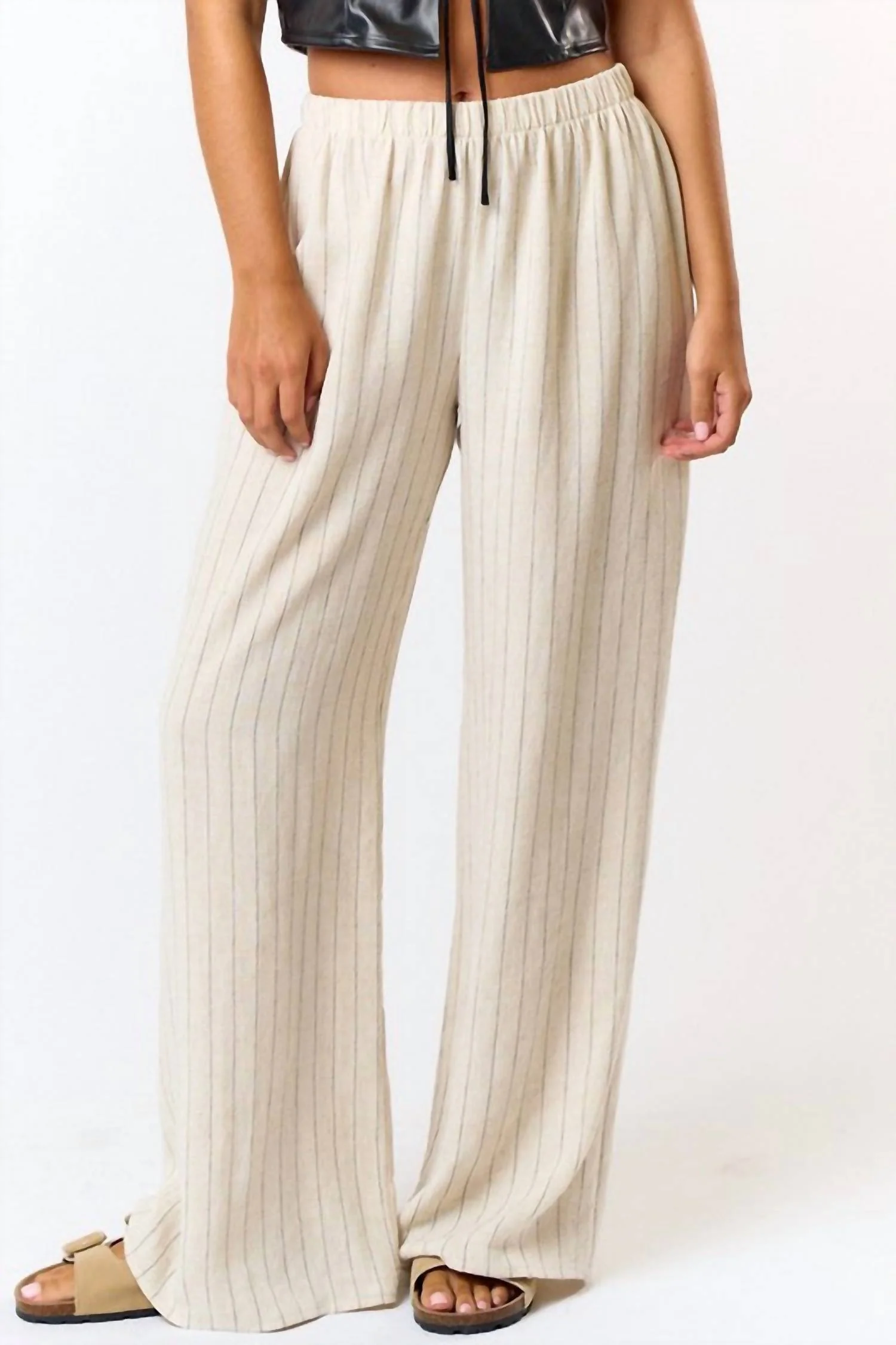 Lenore Linen Wide Leg Pants In White