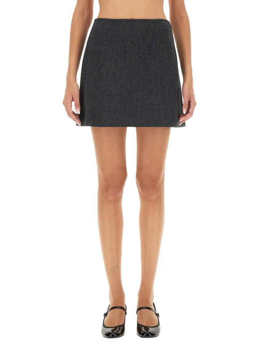 Grey Mini Skirt With Tailored Silhouette