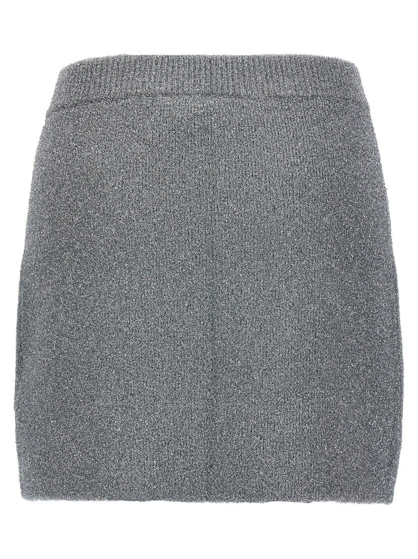 Sparkle Wool Mini Skirt With Elastic Waistband