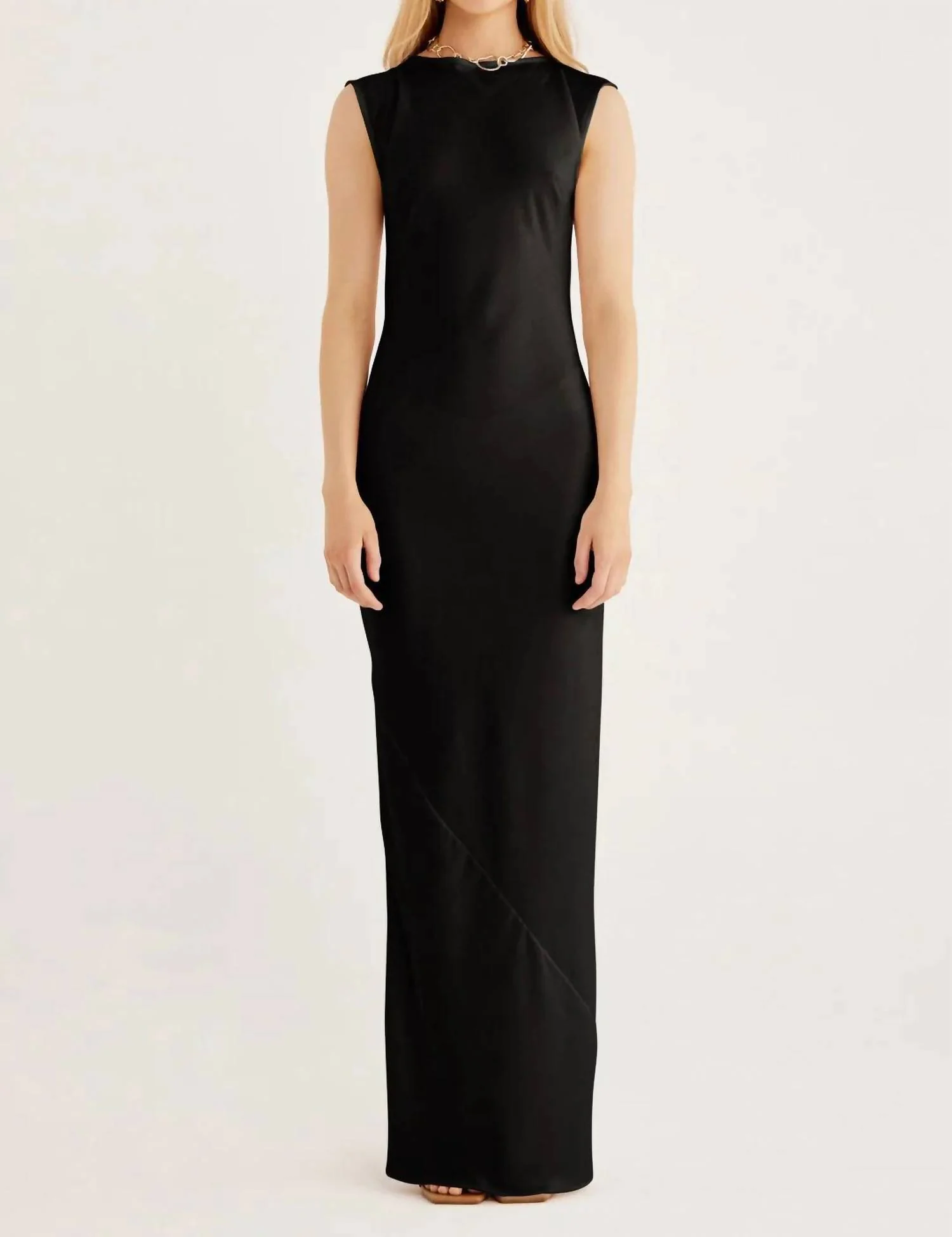 Kimberly Sheath Maxi Dress In Black