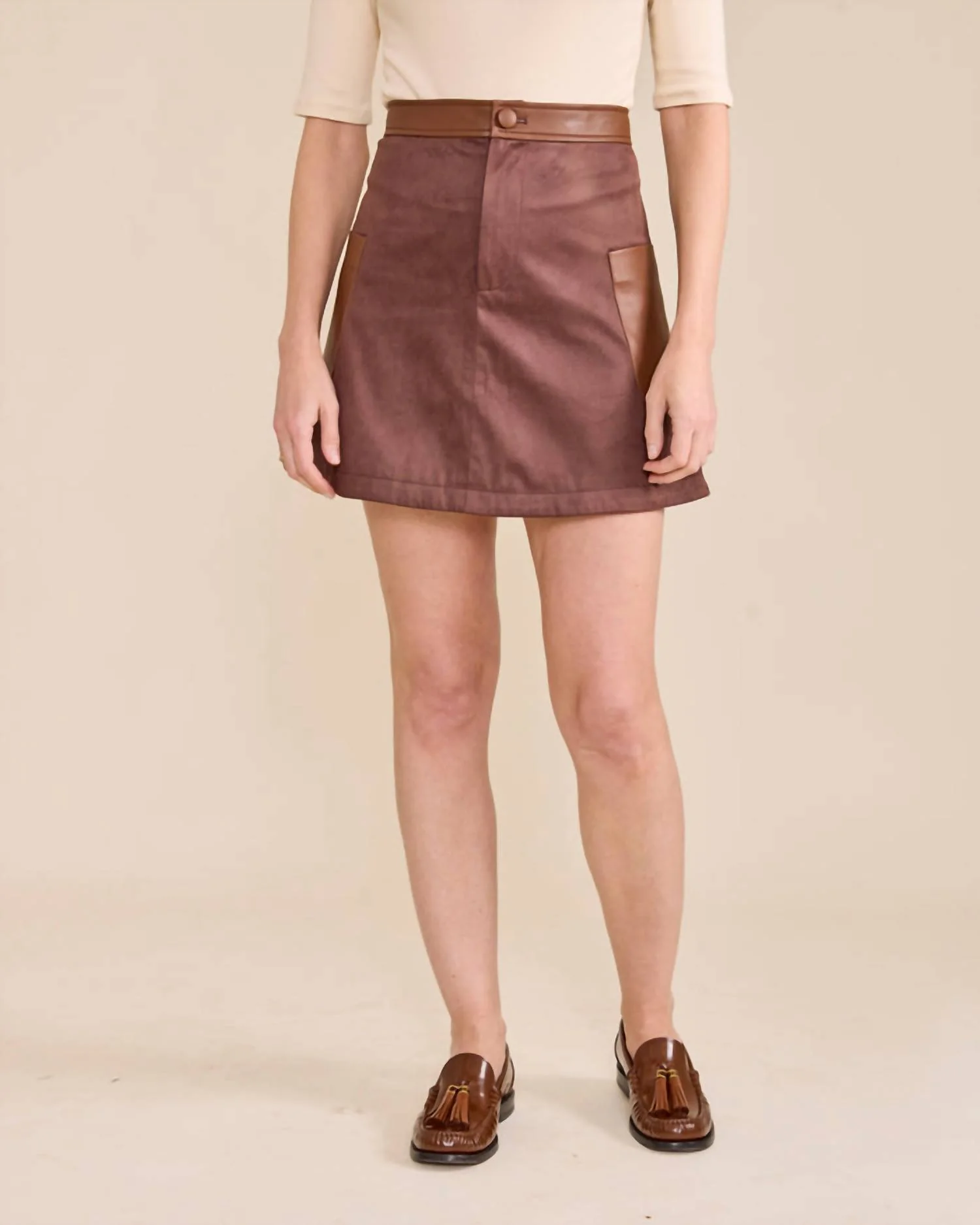 Zoe Mini Skirt In Chocolate