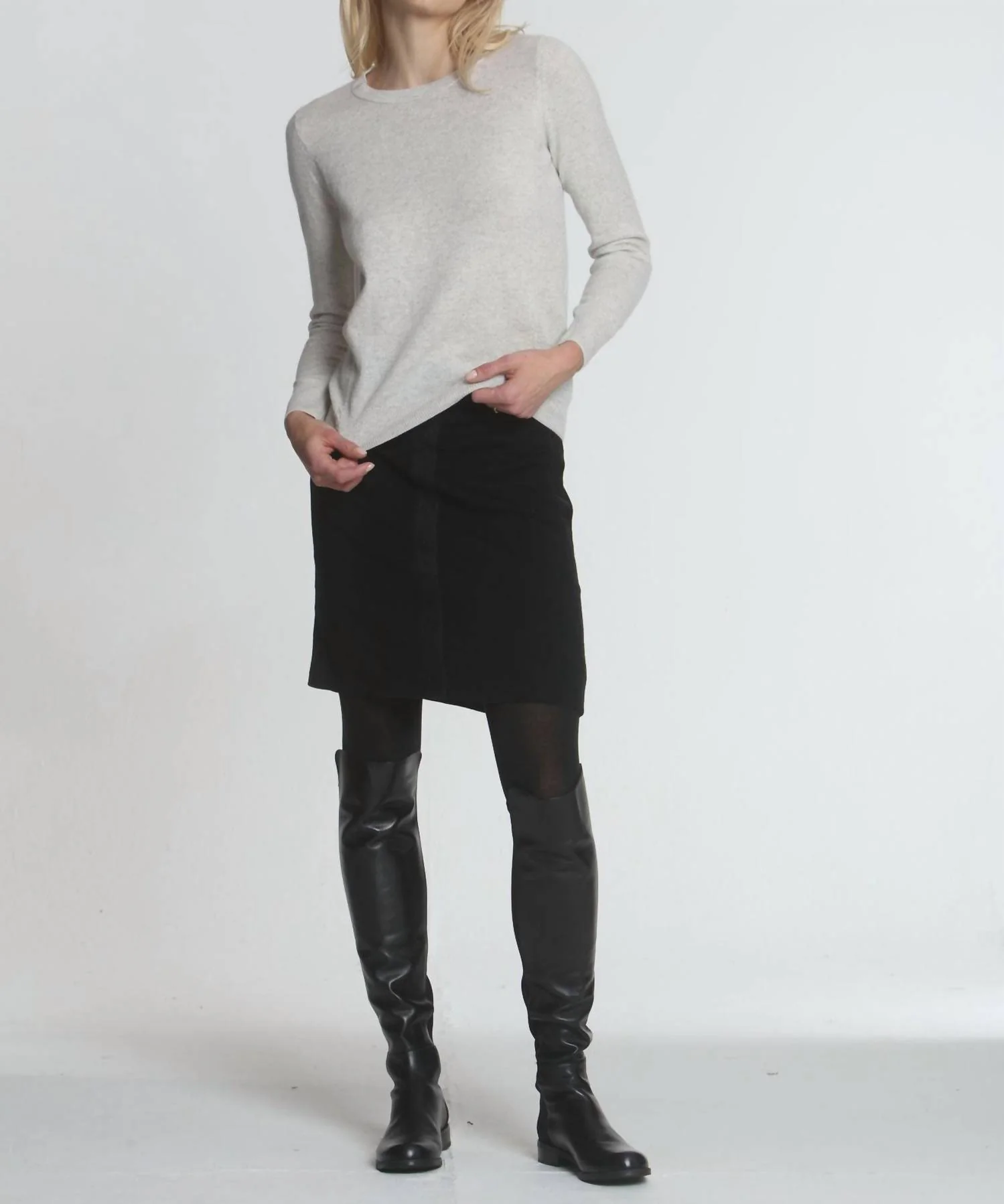 Women's Haley Knit Skirt In Black/charcoal