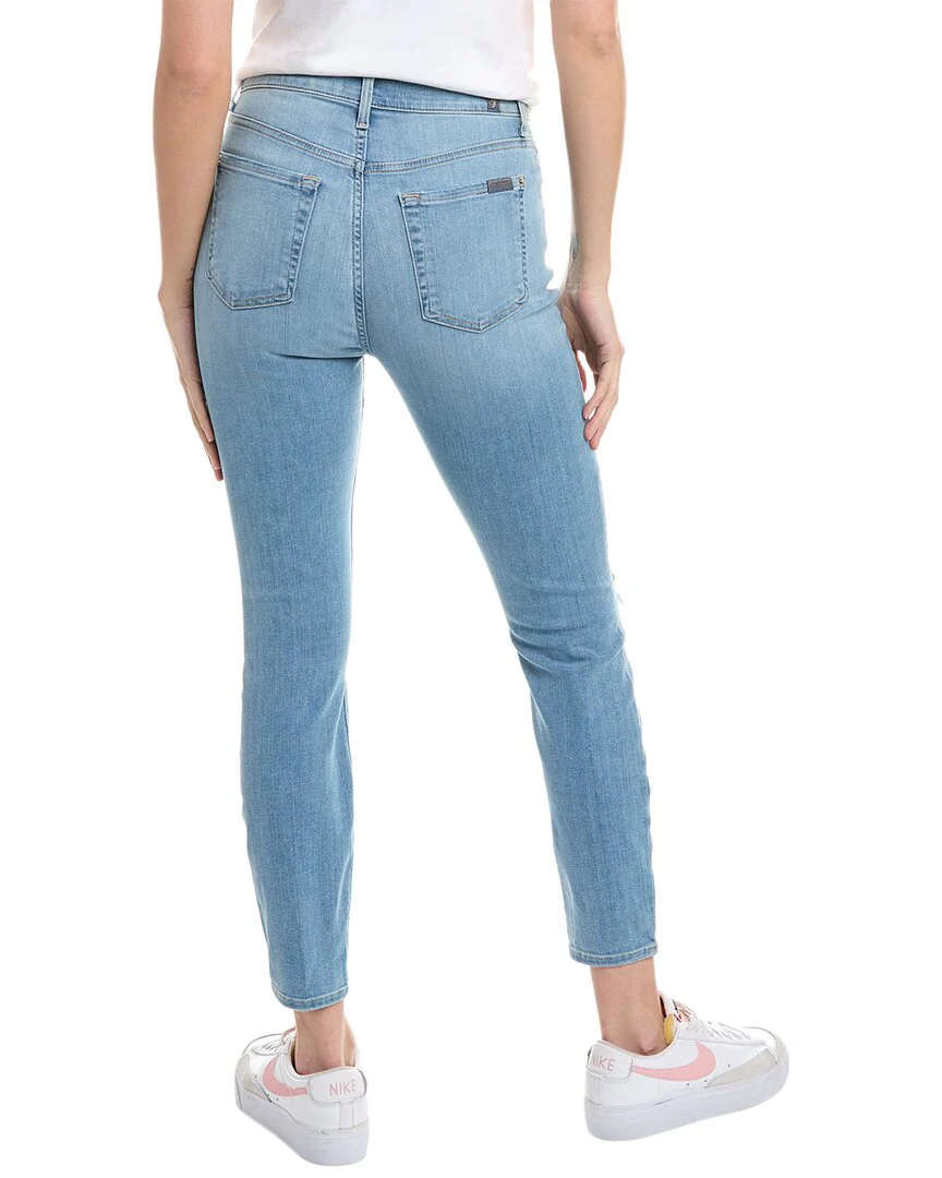 7 For All Mankind High-Waist Ankle Skinny Darby Blue Super Skinny Jean