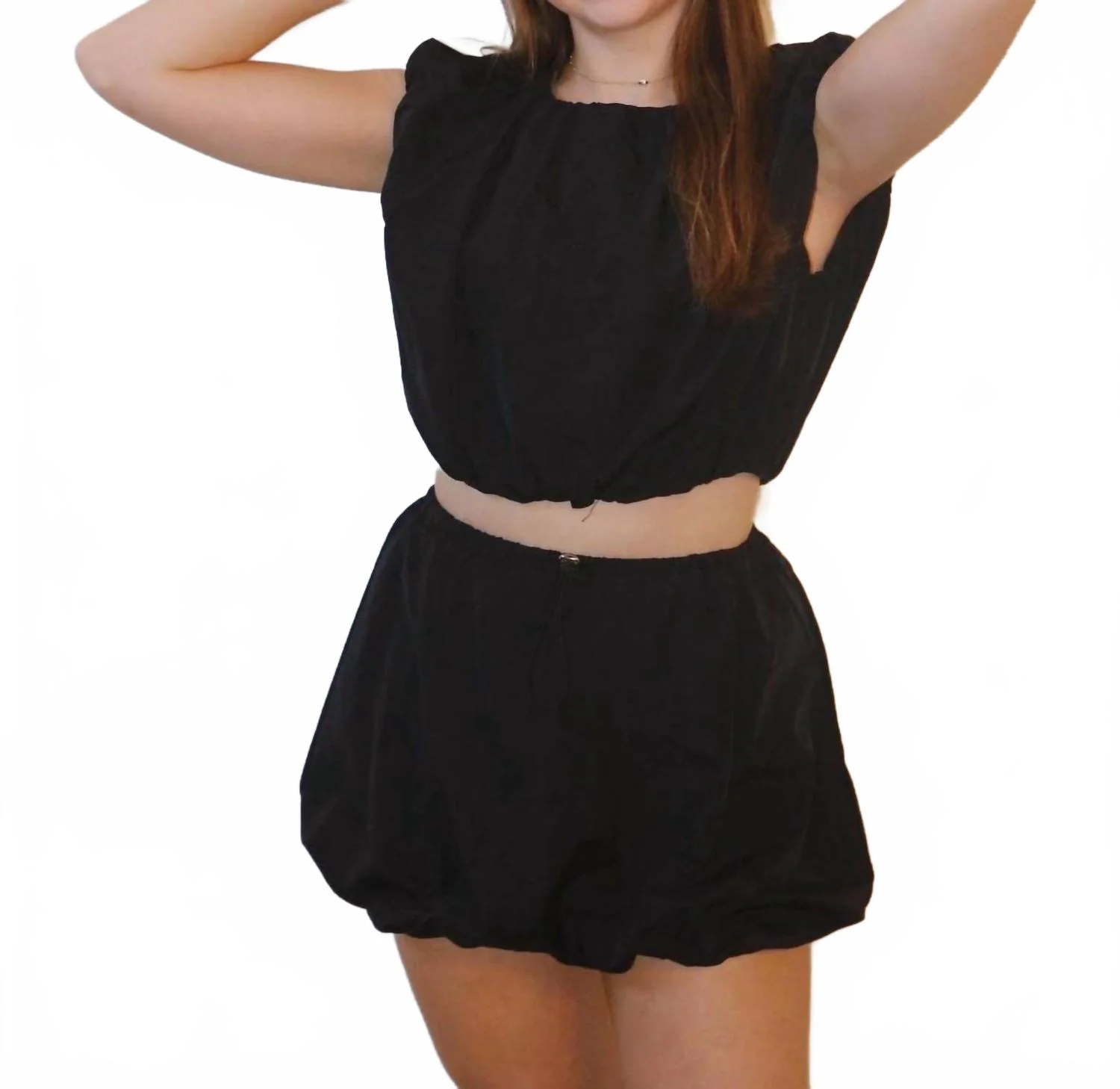 Bubble Pull-On Skirt In Black