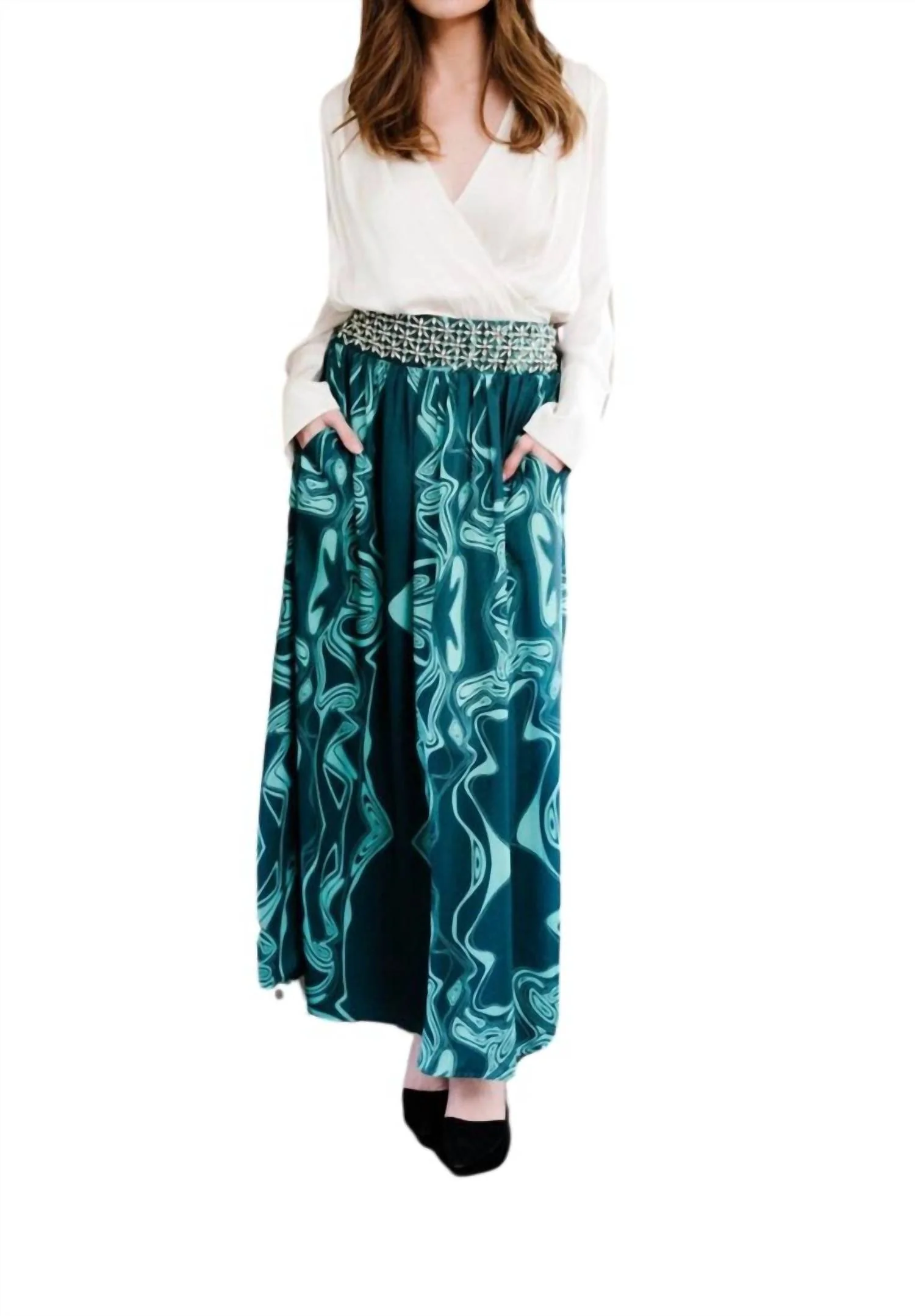 Lillian Skirt In Emerald Marble