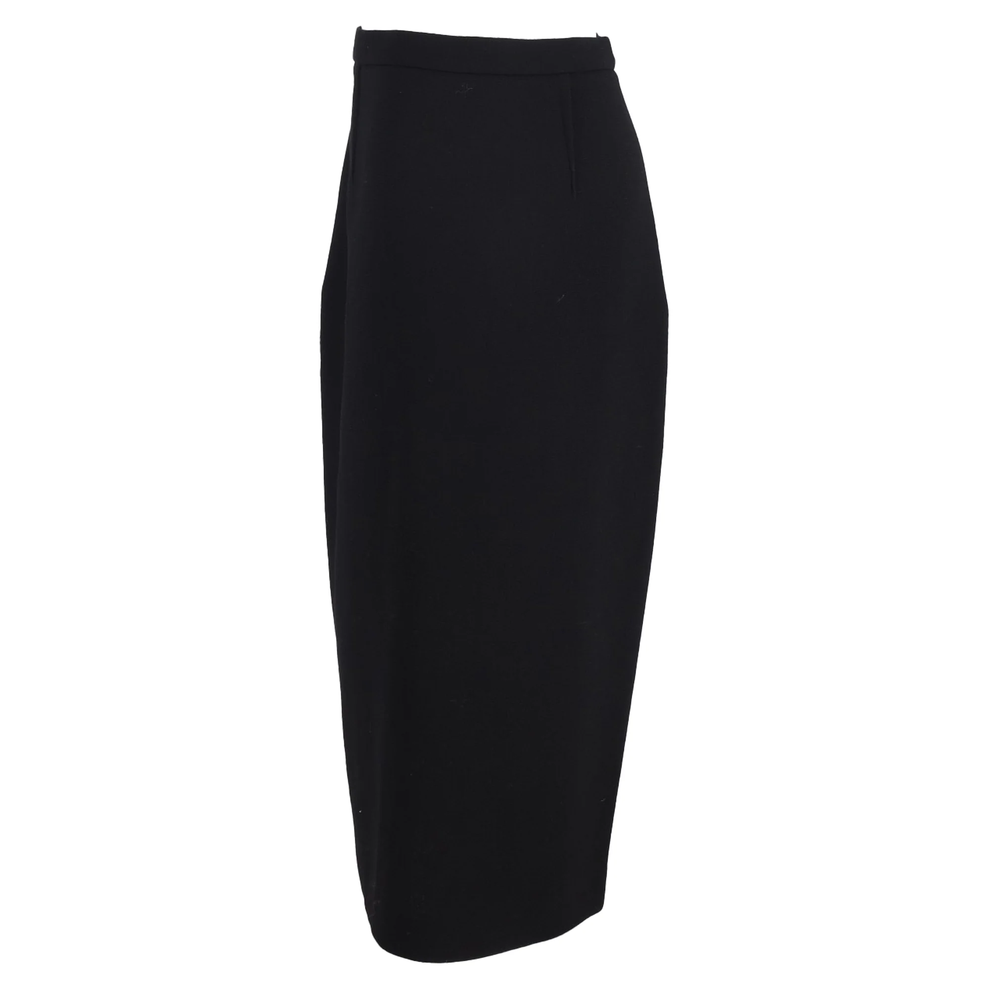 Roland Mouret Straight-Cut Midi Skirt in Black Polyester