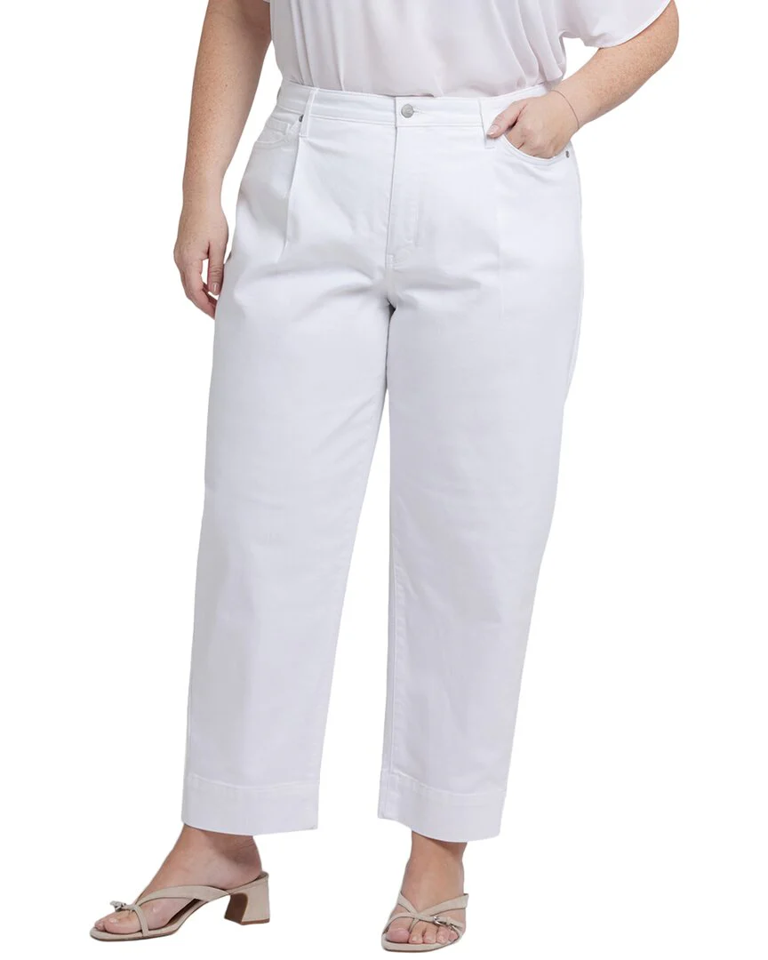 NYDJ Plus Balloon Optic White Ankle Crop Jean