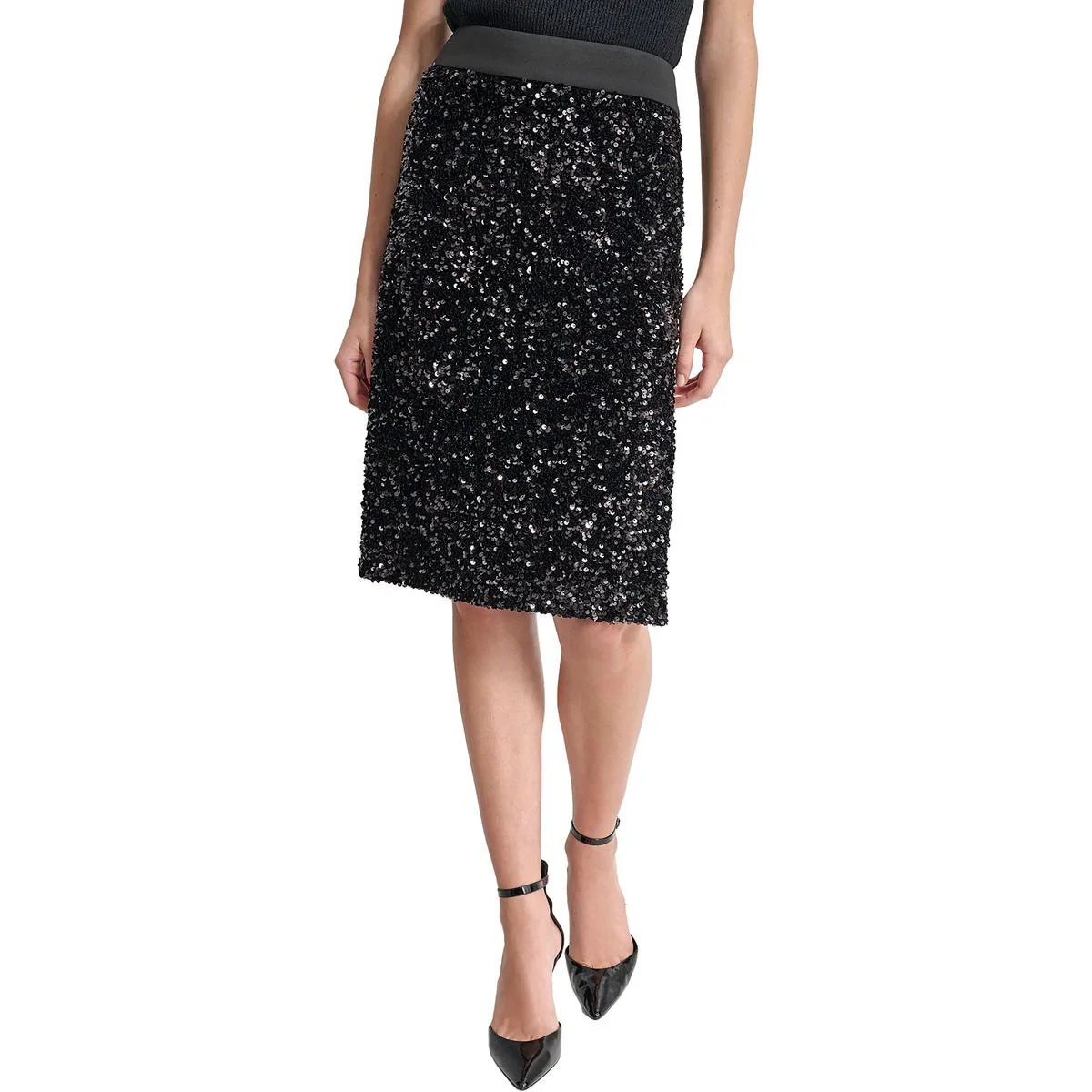 Womens Sequined Pencil Skirt