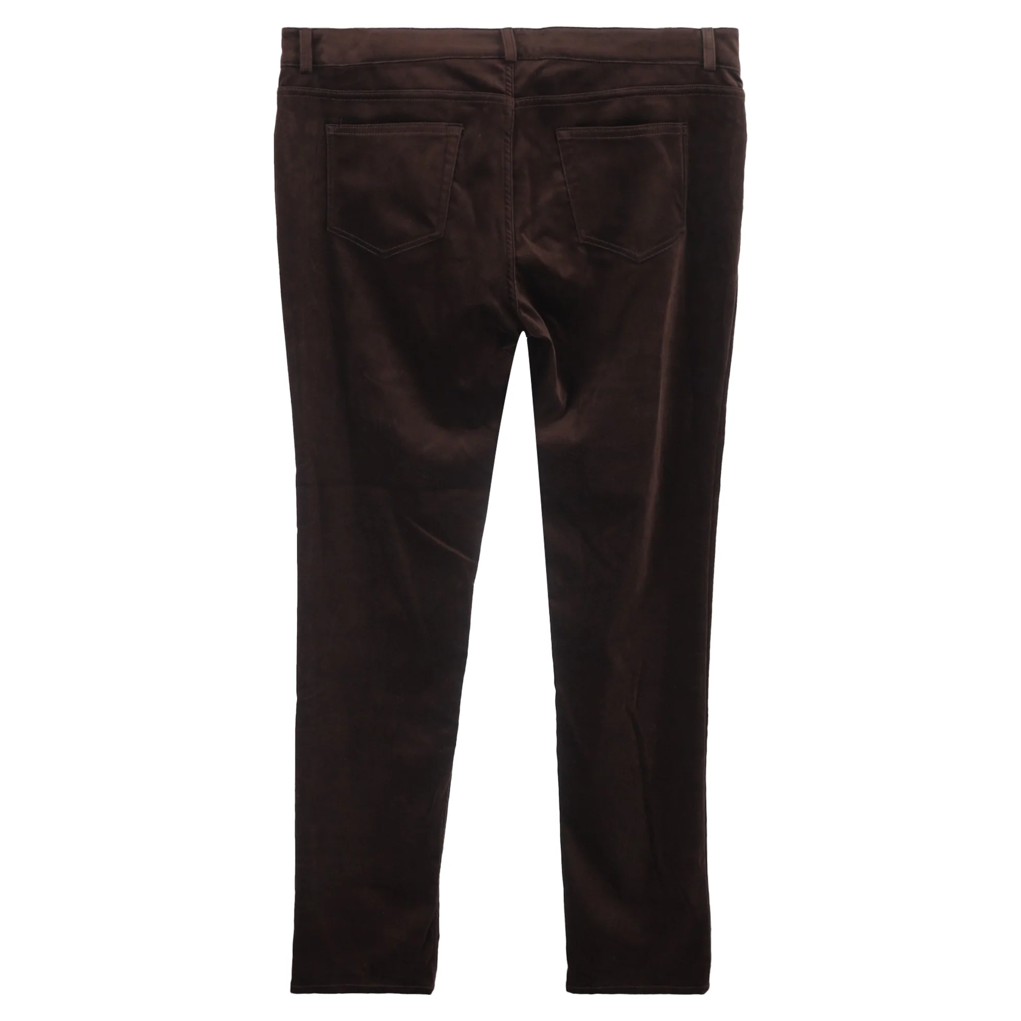 Loro Piana Mid-Rise Straight-Leg Pants in Brown Velvet