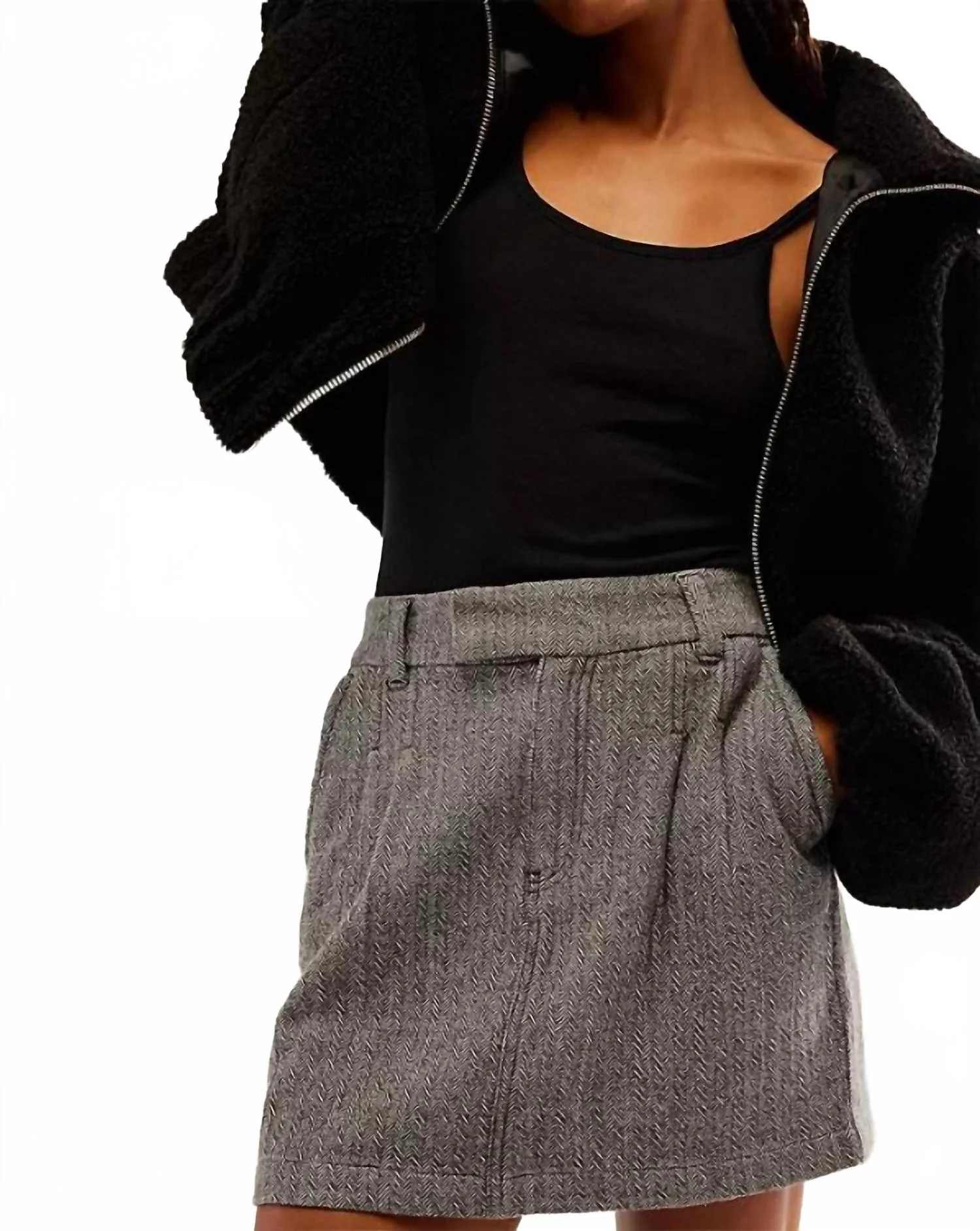 Pop Preppy Mini Skirt In Gray