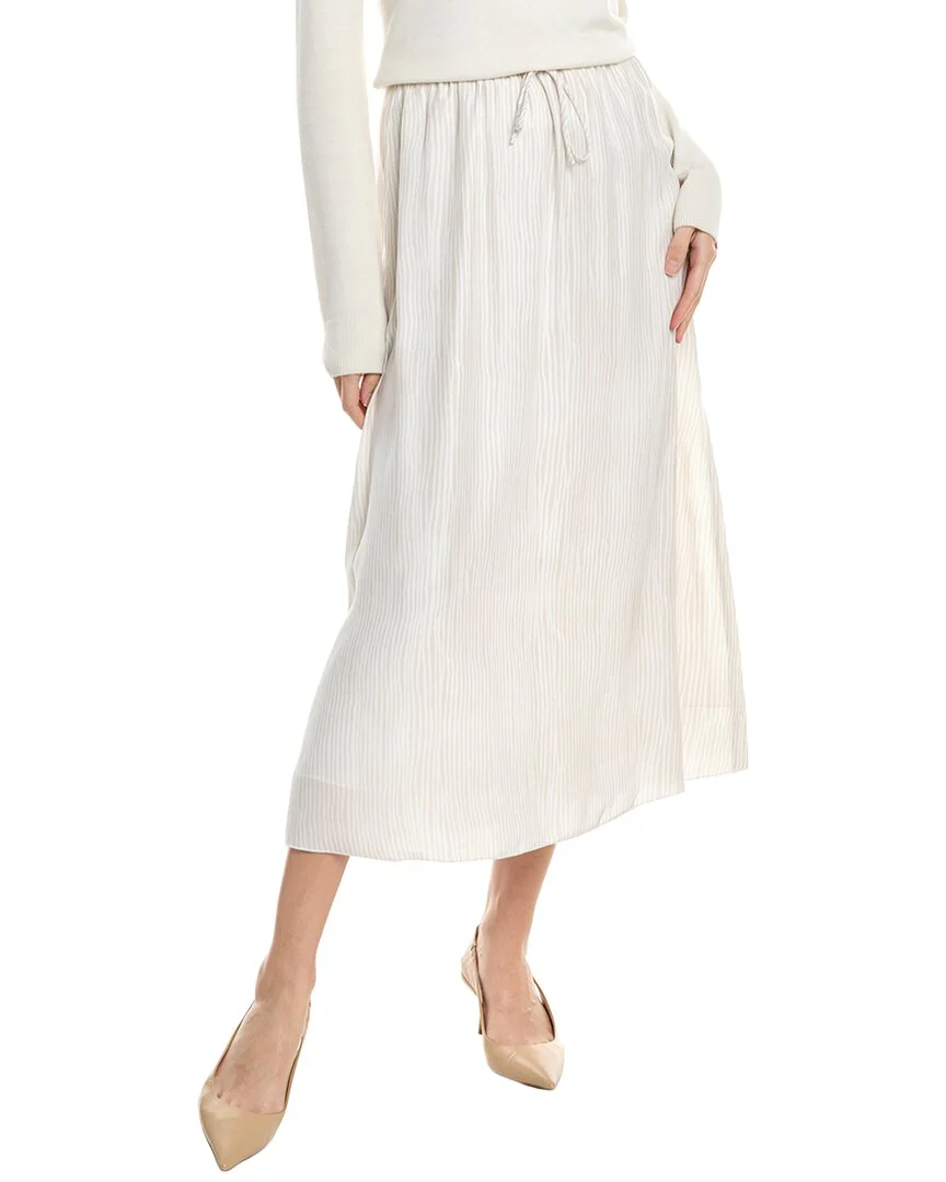 ATM Anthony Thomas Melillo Drawstring Silk Maxi Skirt