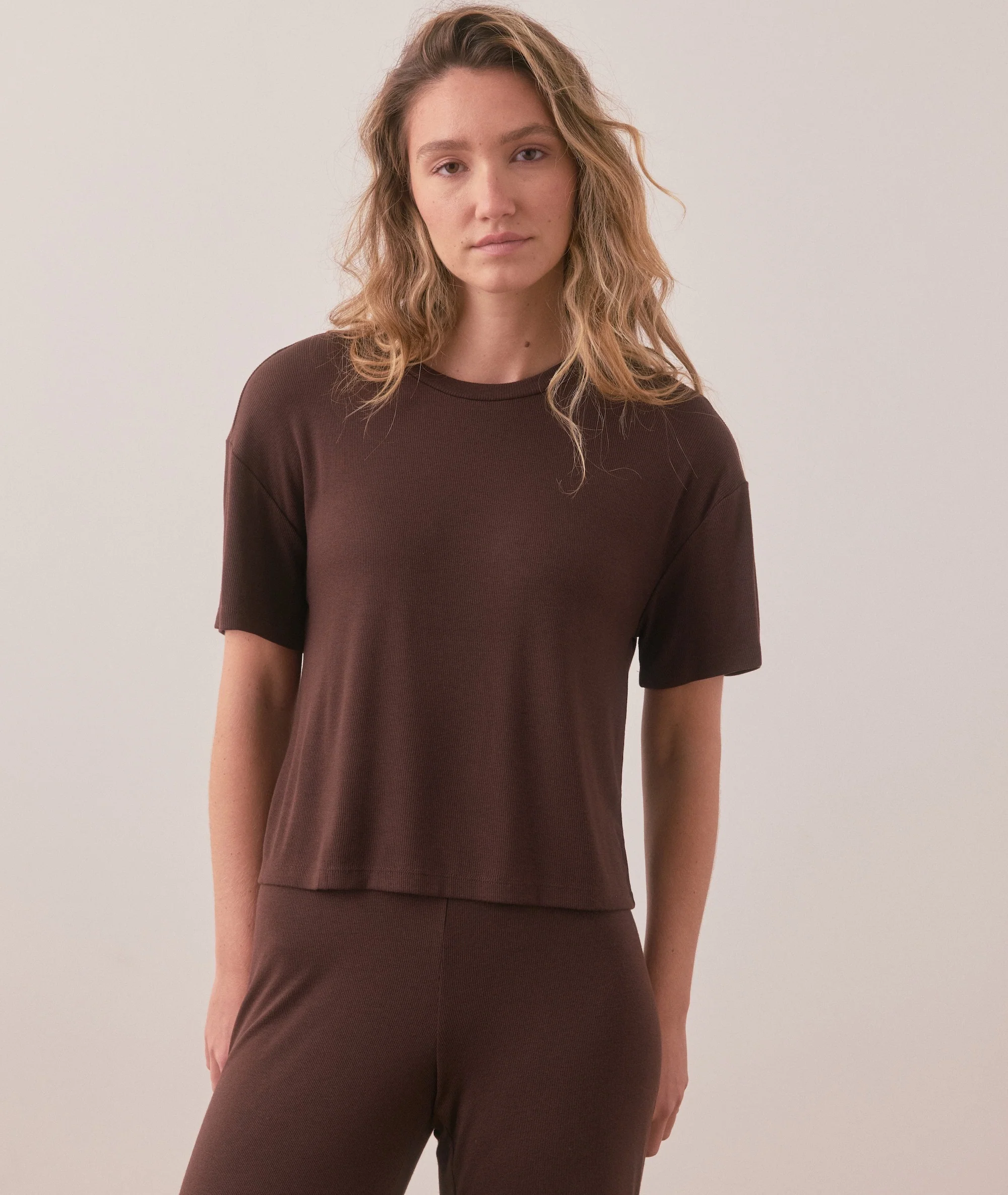 Lexi Rib Lounge Cropped Tee