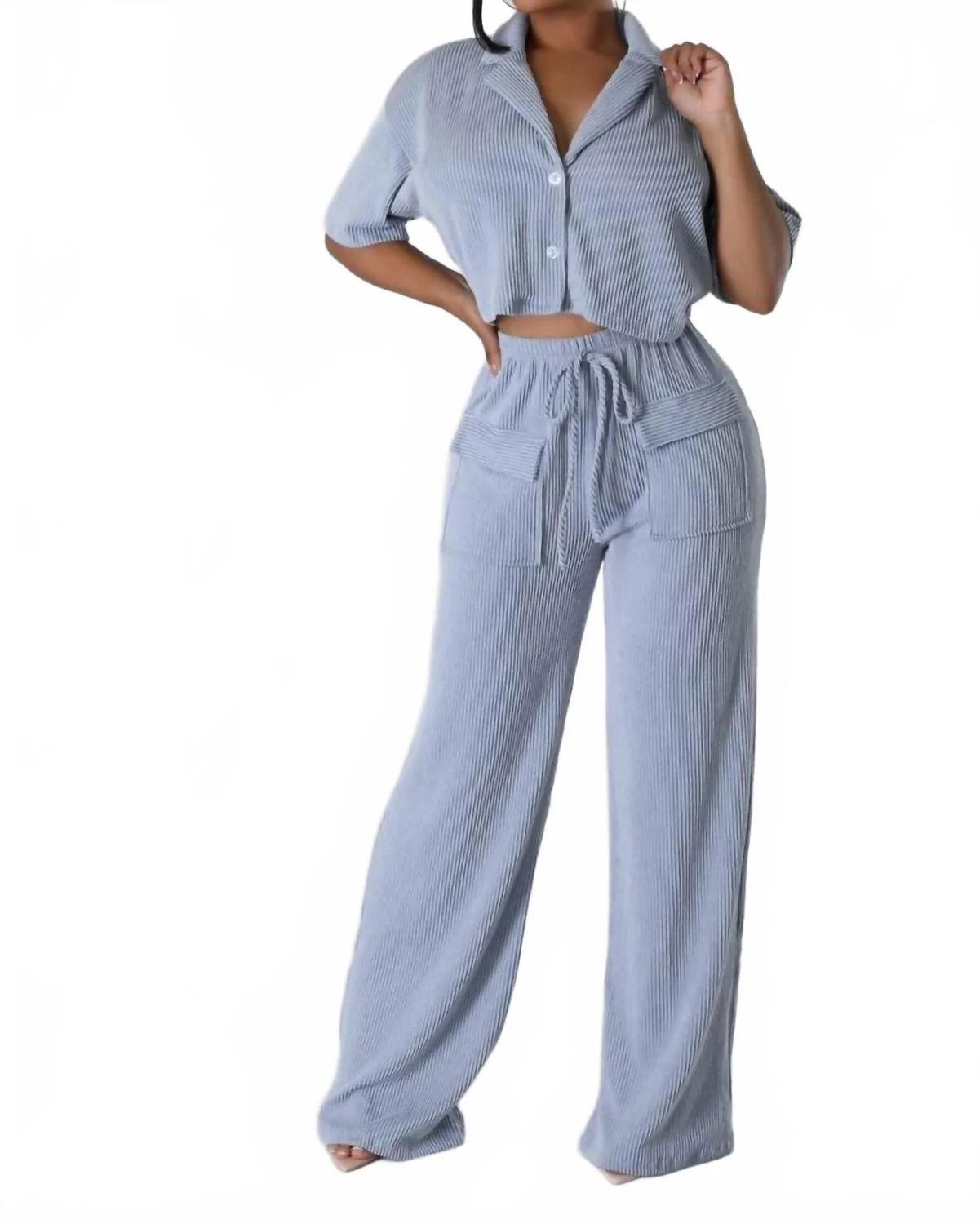 Sayla Pants Set In Light Blue