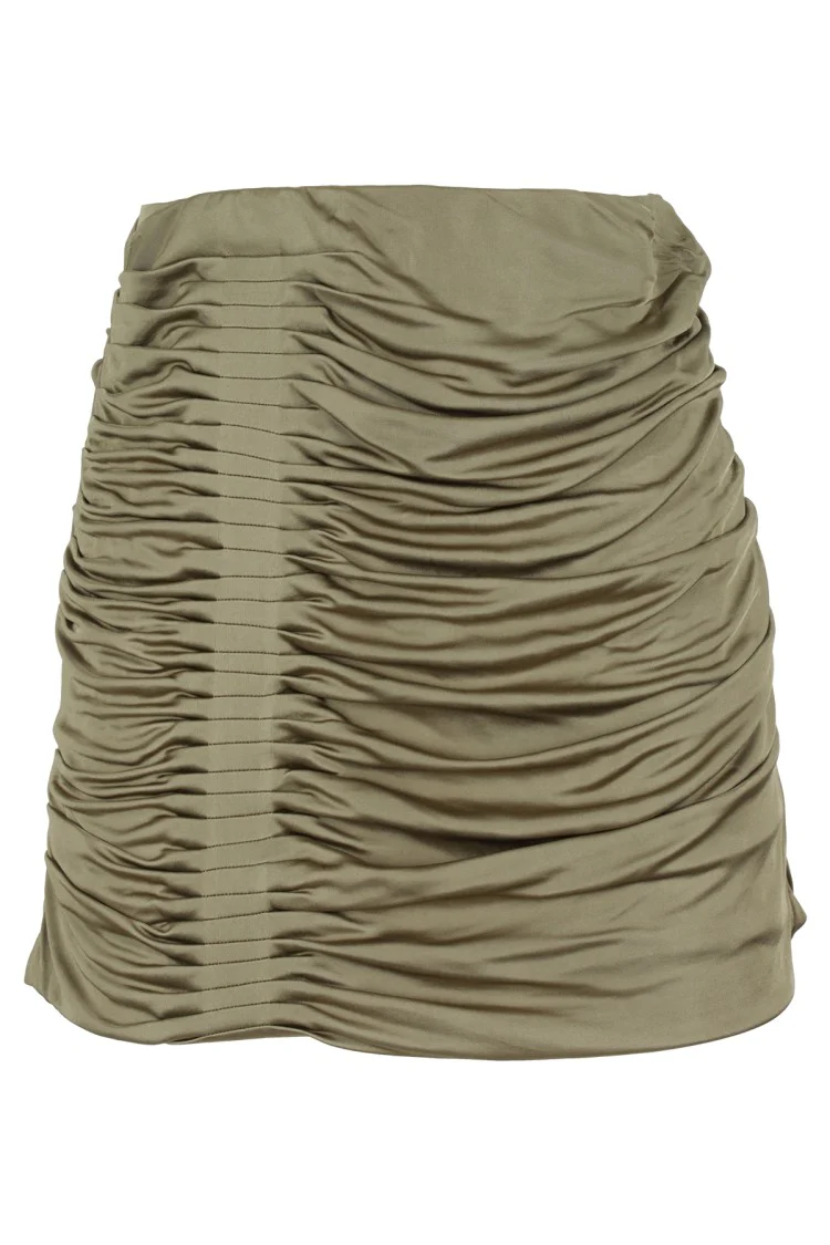 Military Green Maroon Pattern Mini Skirt