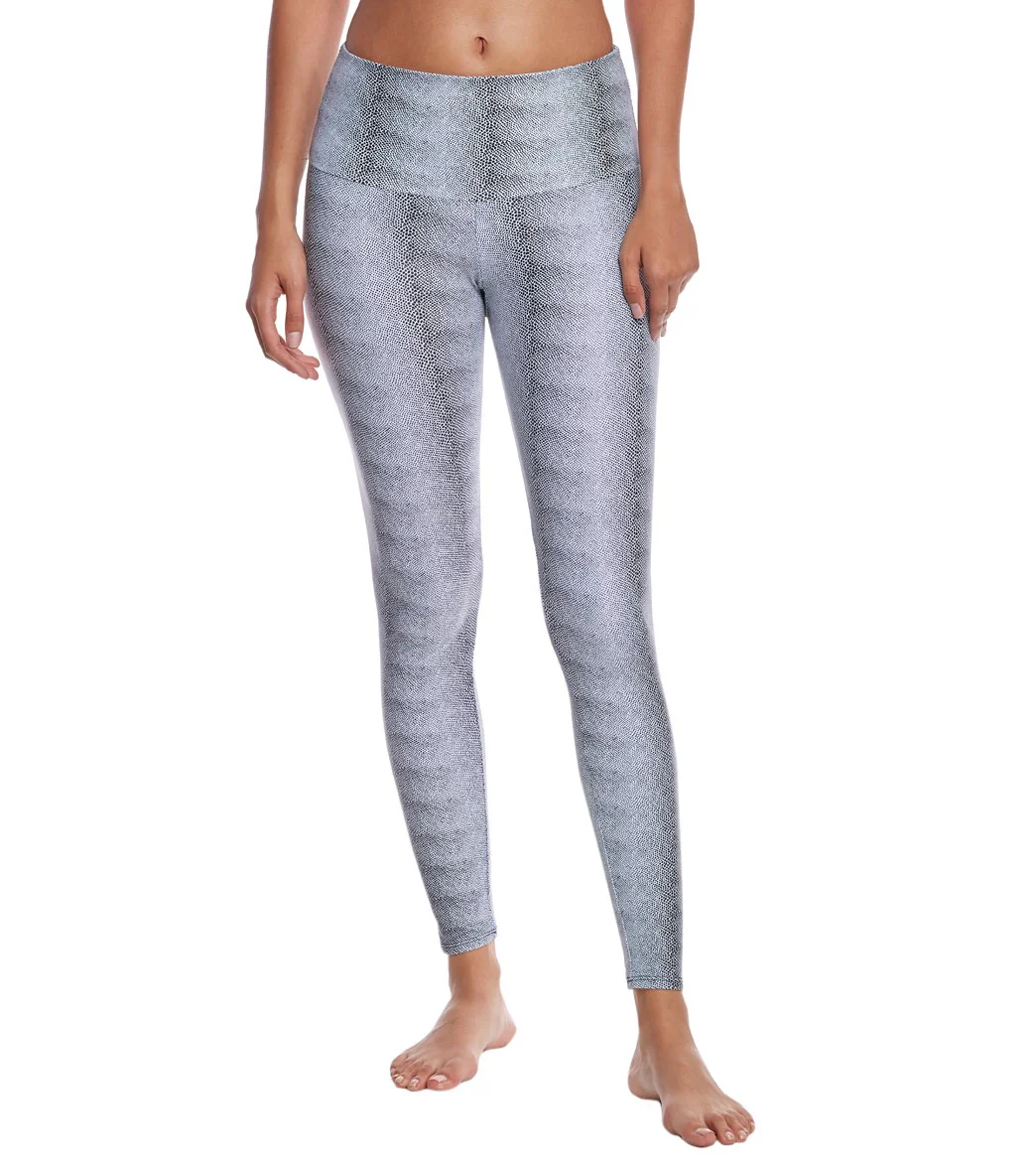 Onzie High Waisted Yoga Leggings White Venom