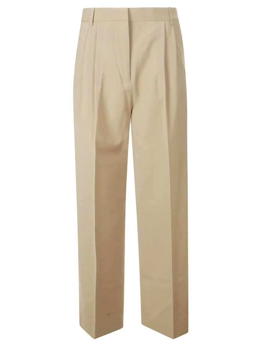 Brown Pleated Trousers