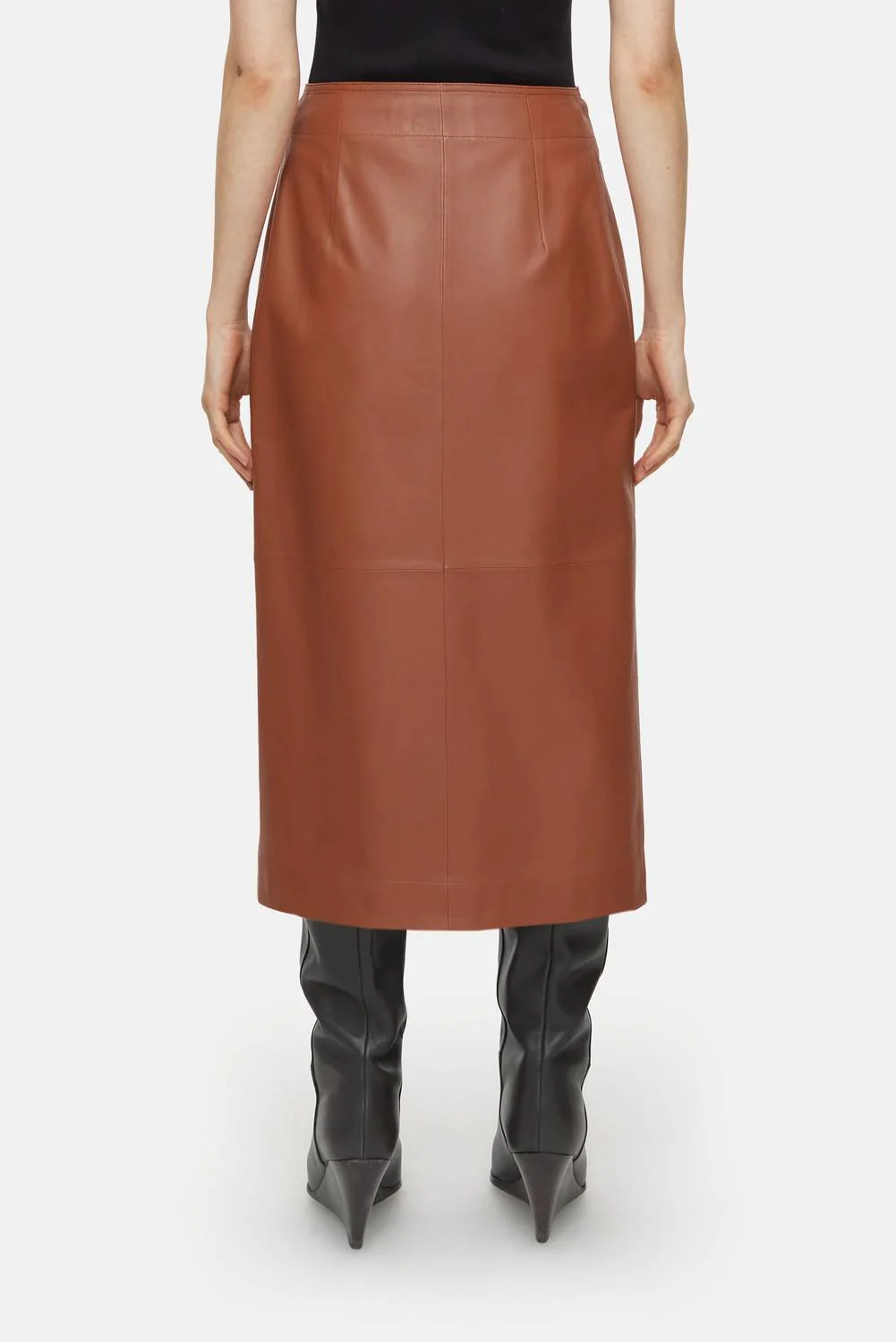 Slim Wrap Skirt In Ferro Brown