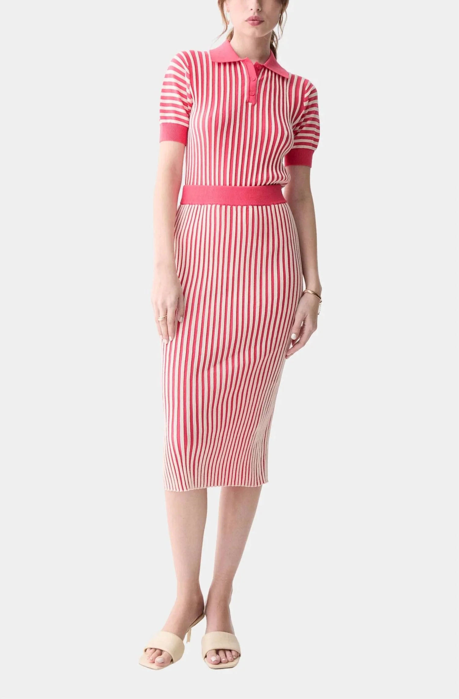 Amarente Knit Skirt In Red And Beige