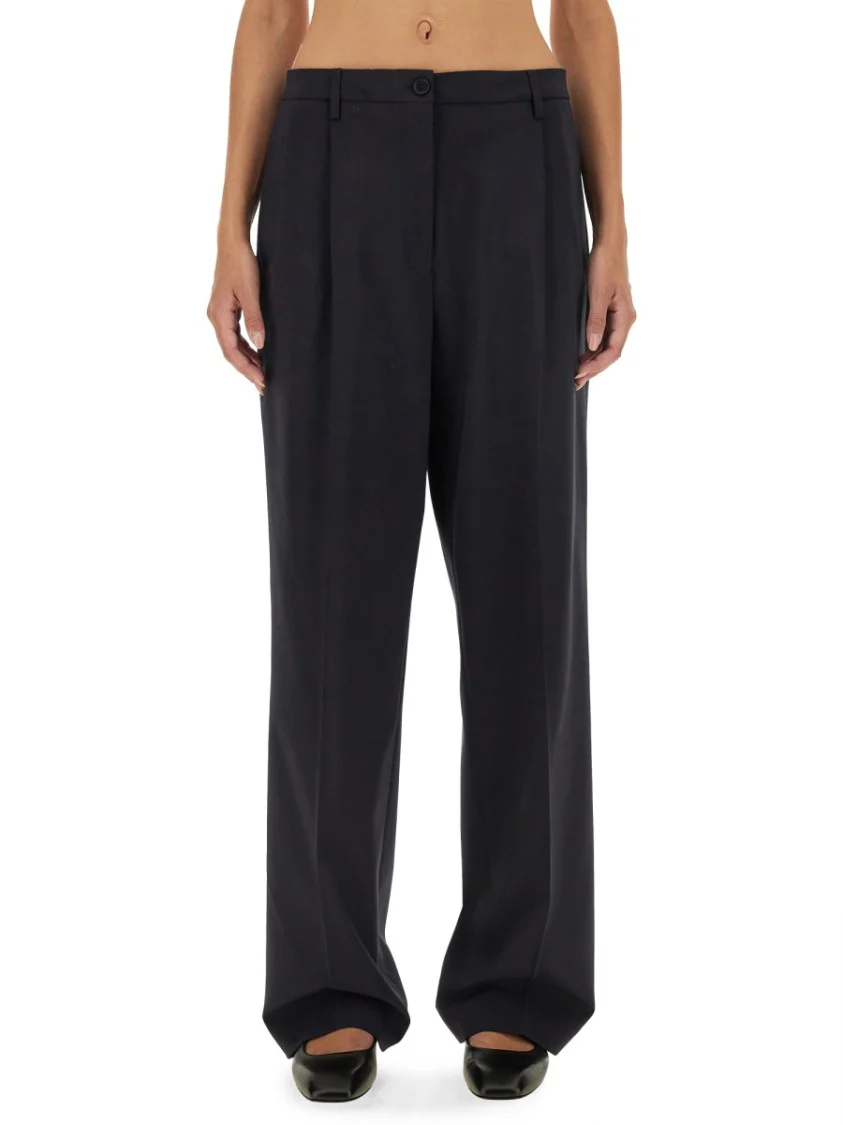 Tailored High-Waist Pants With Wide Legs