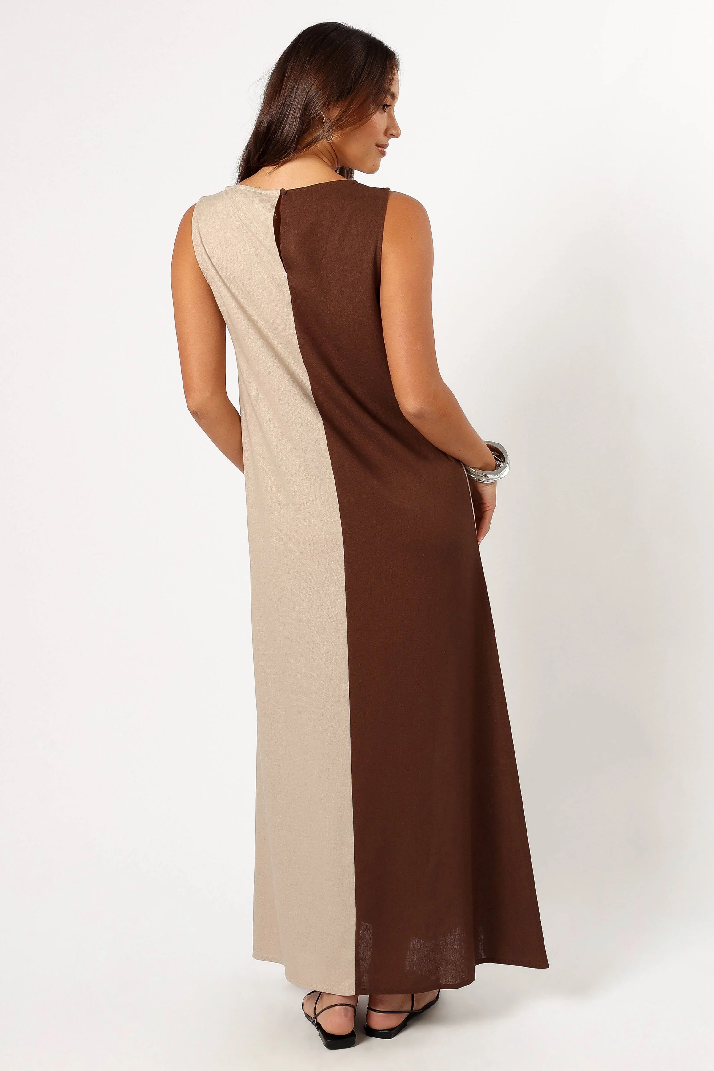 Lindi Maxi Dress - Brown/Beige