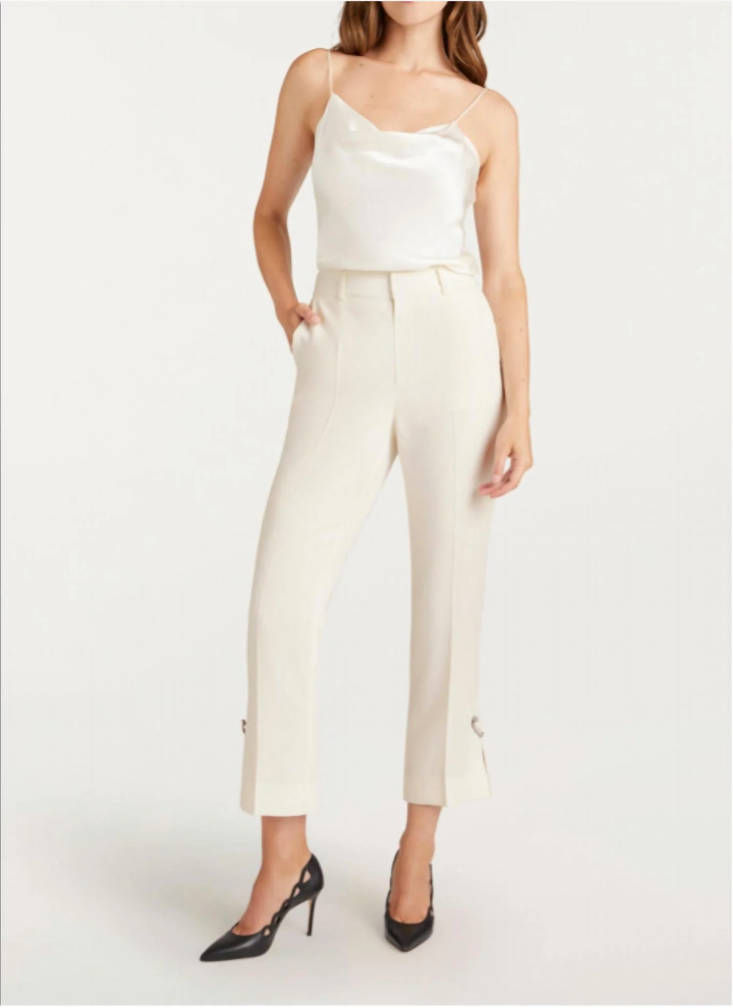 Rhinestone Pin Kerry Pant In Ivory