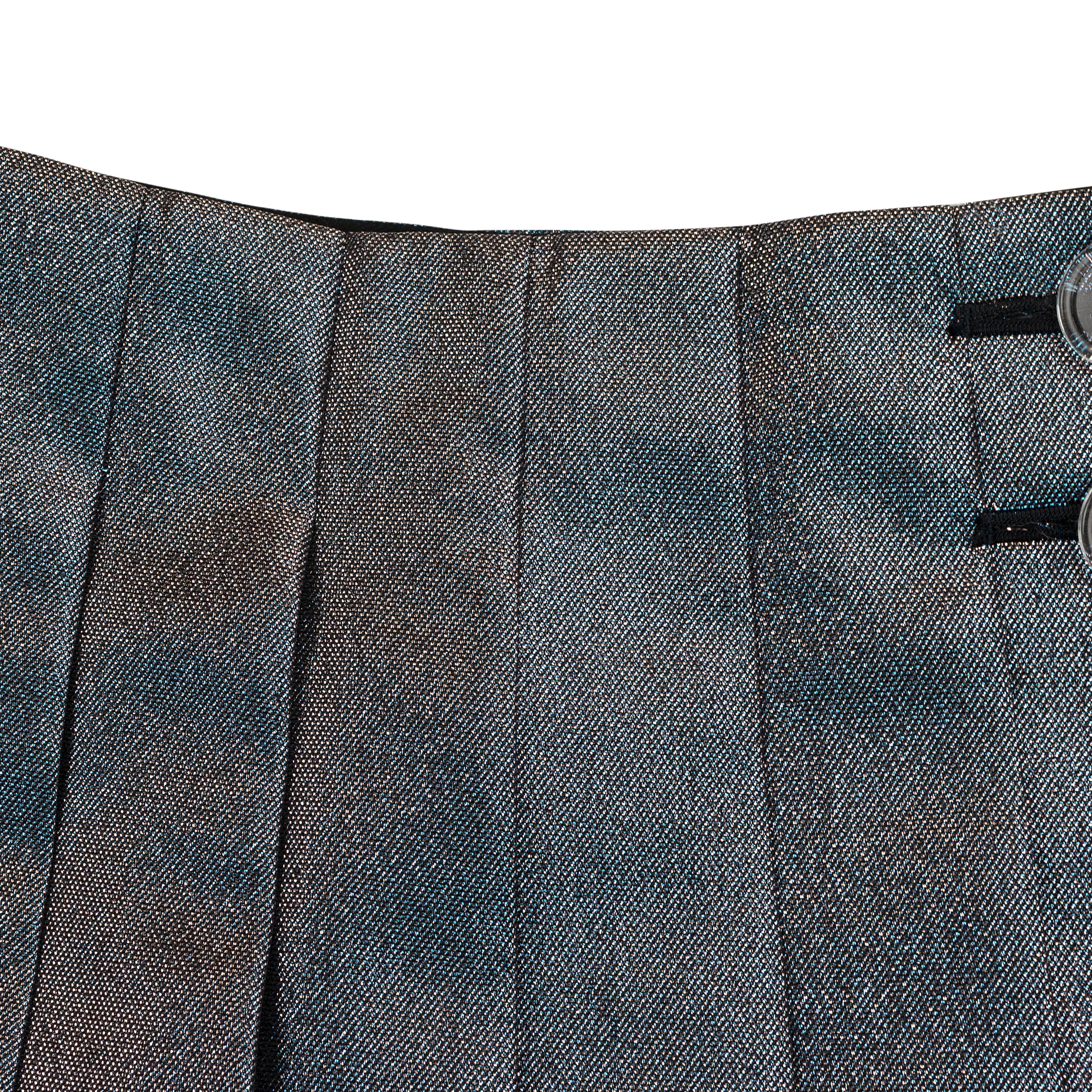 PLEATED BLUE MINI SKIRT