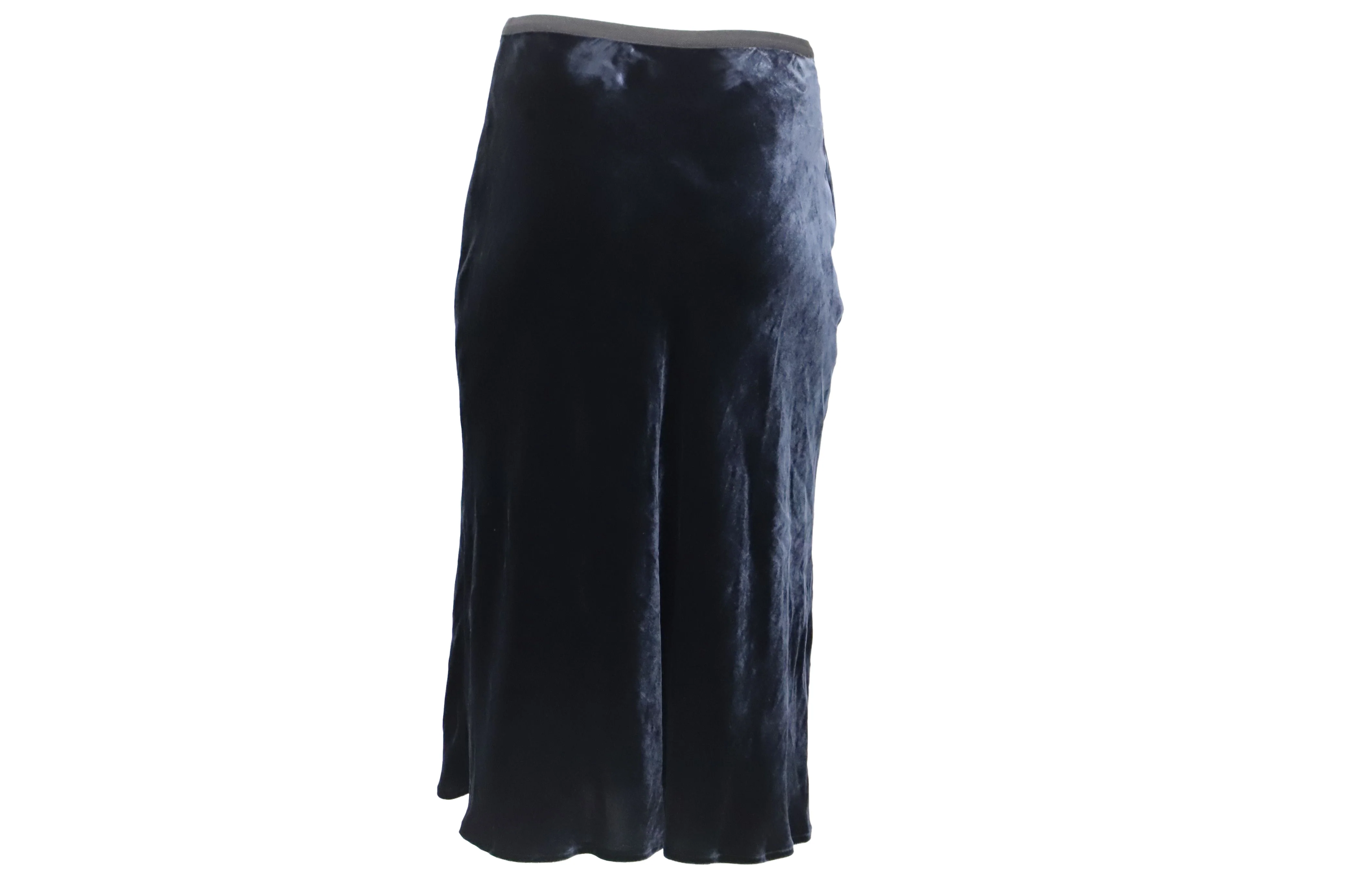 Vince Midi Skirt in Navy Blue Velvet