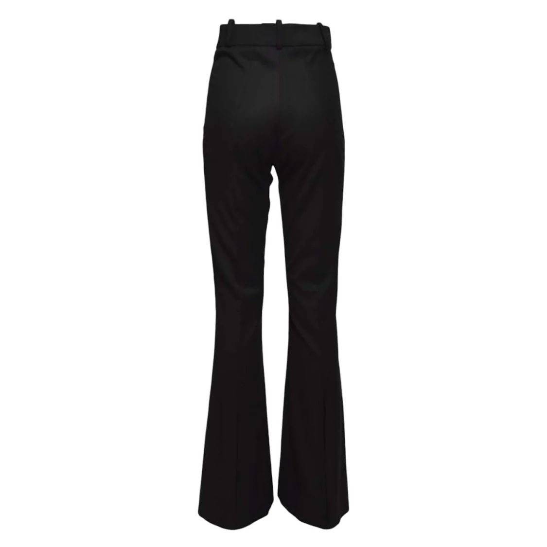 High-Waisted Flannel Trousers With Flared Hem