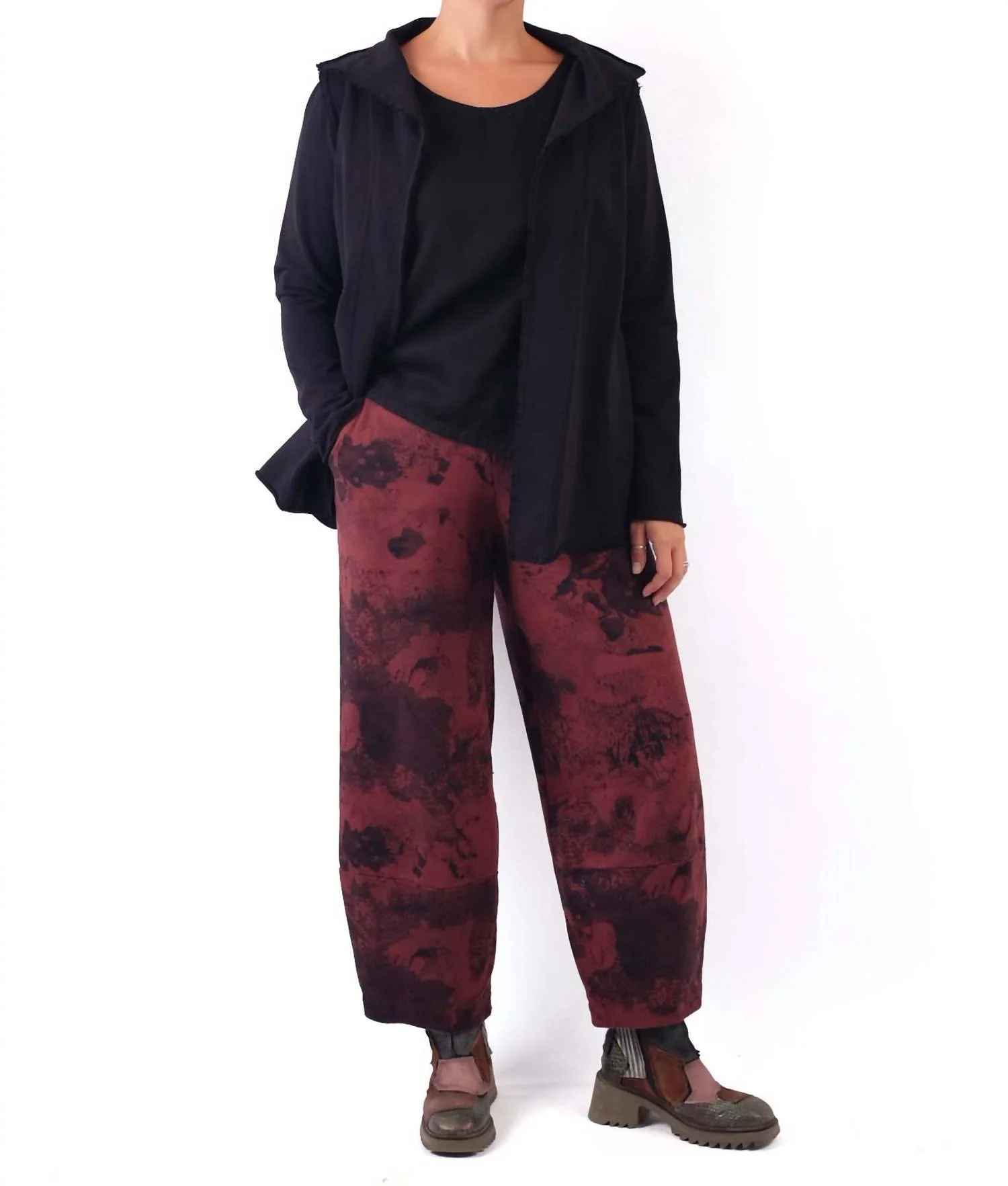 Printed Cotton Terry Pants In Red