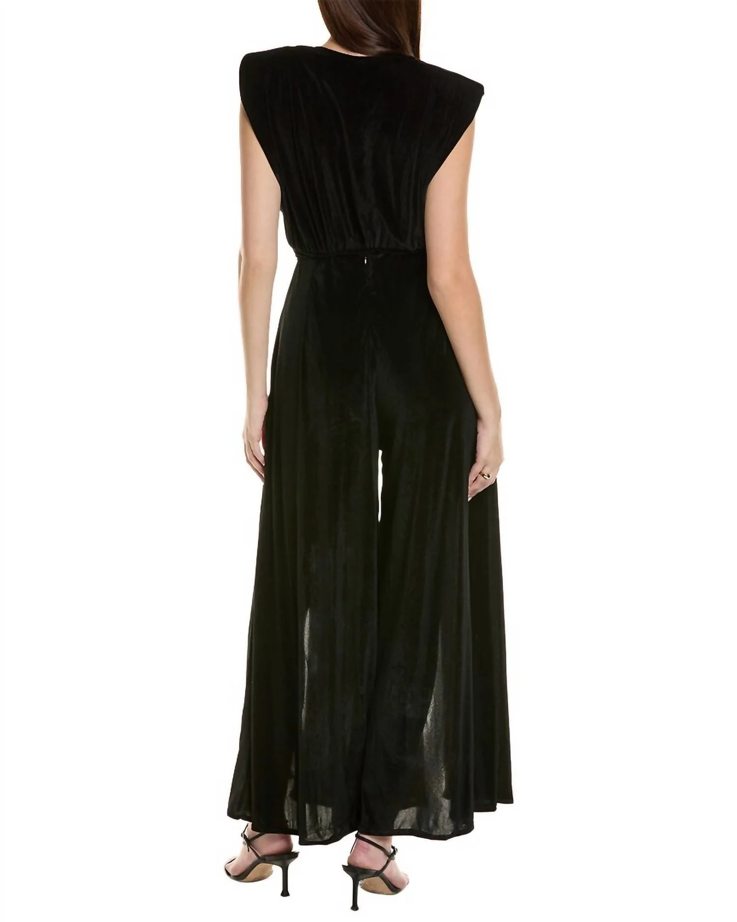 Velvet Top And Pant Set In Black