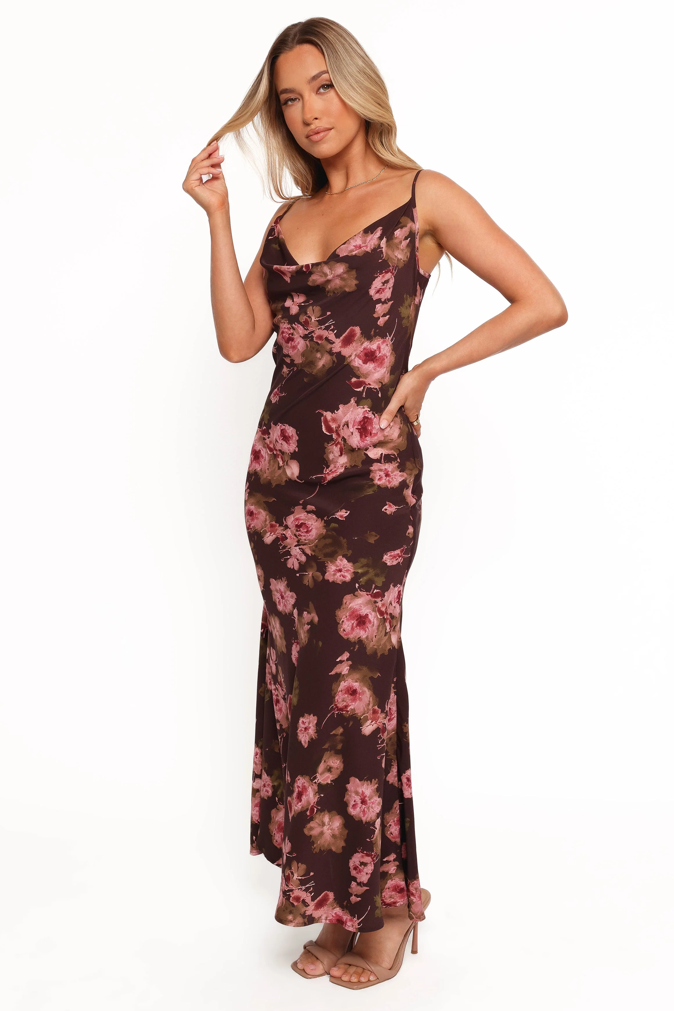 Enya Maxi Dress - Chocolate Floral