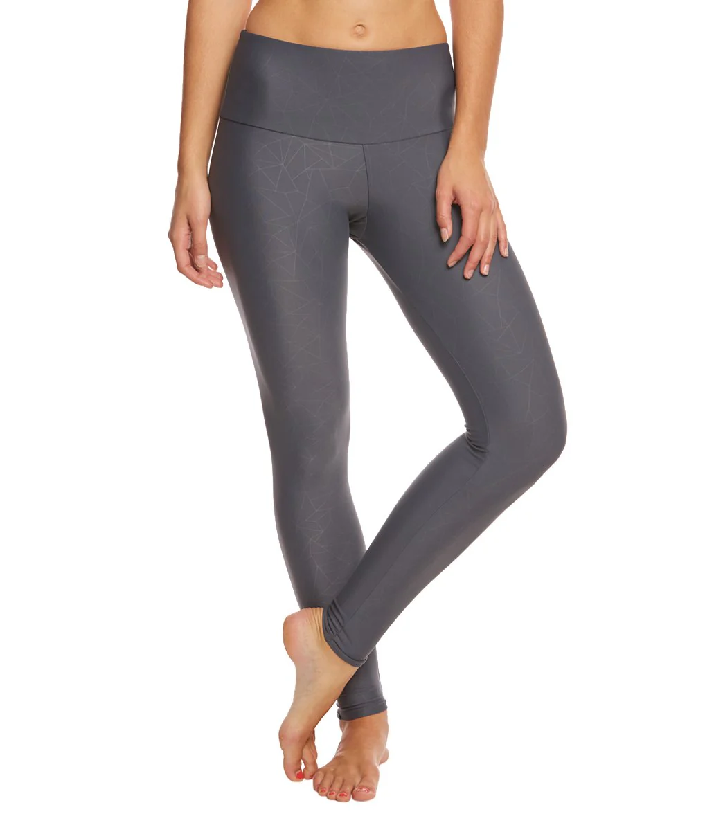 Onzie High Waisted Yoga Leggings Slate Gray Geo