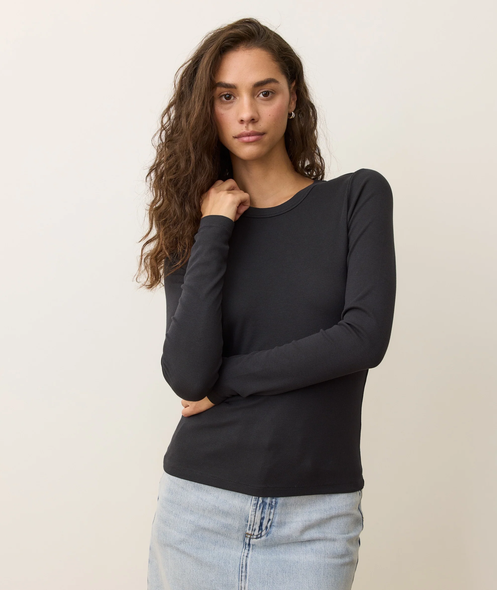 Lexi Rib Sun-In Longsleeve Crew Tee