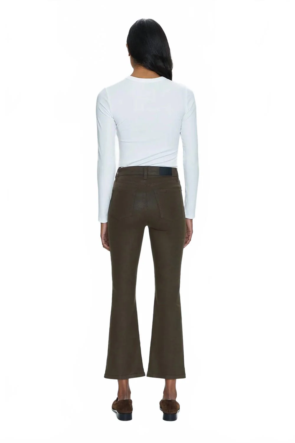 Lennon High Rise Bootcut Jean In Coated Palms