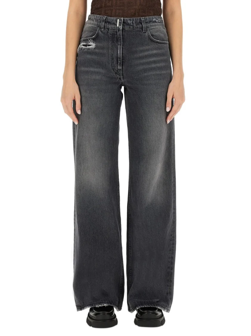 Relaxed-Fit High-Waisted Wide-Leg Jeans
