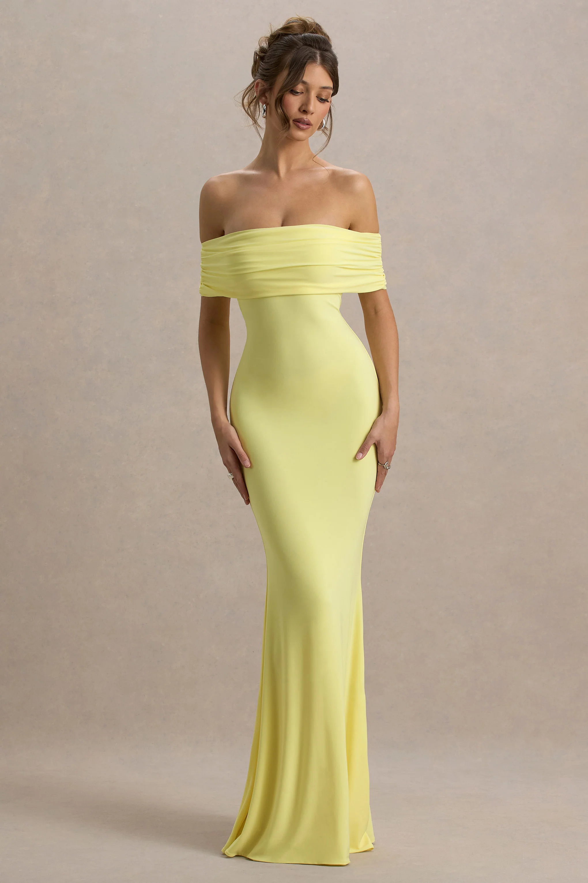 Cloe | Yellow Bardot Maxi Dress