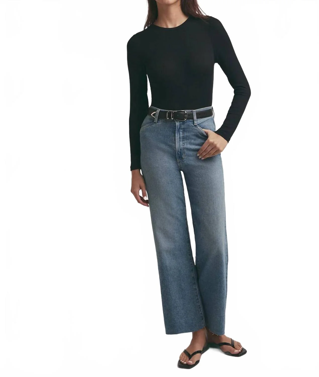 Mischa Super High Rise Wide Leg Ankle Jeans In Monterey