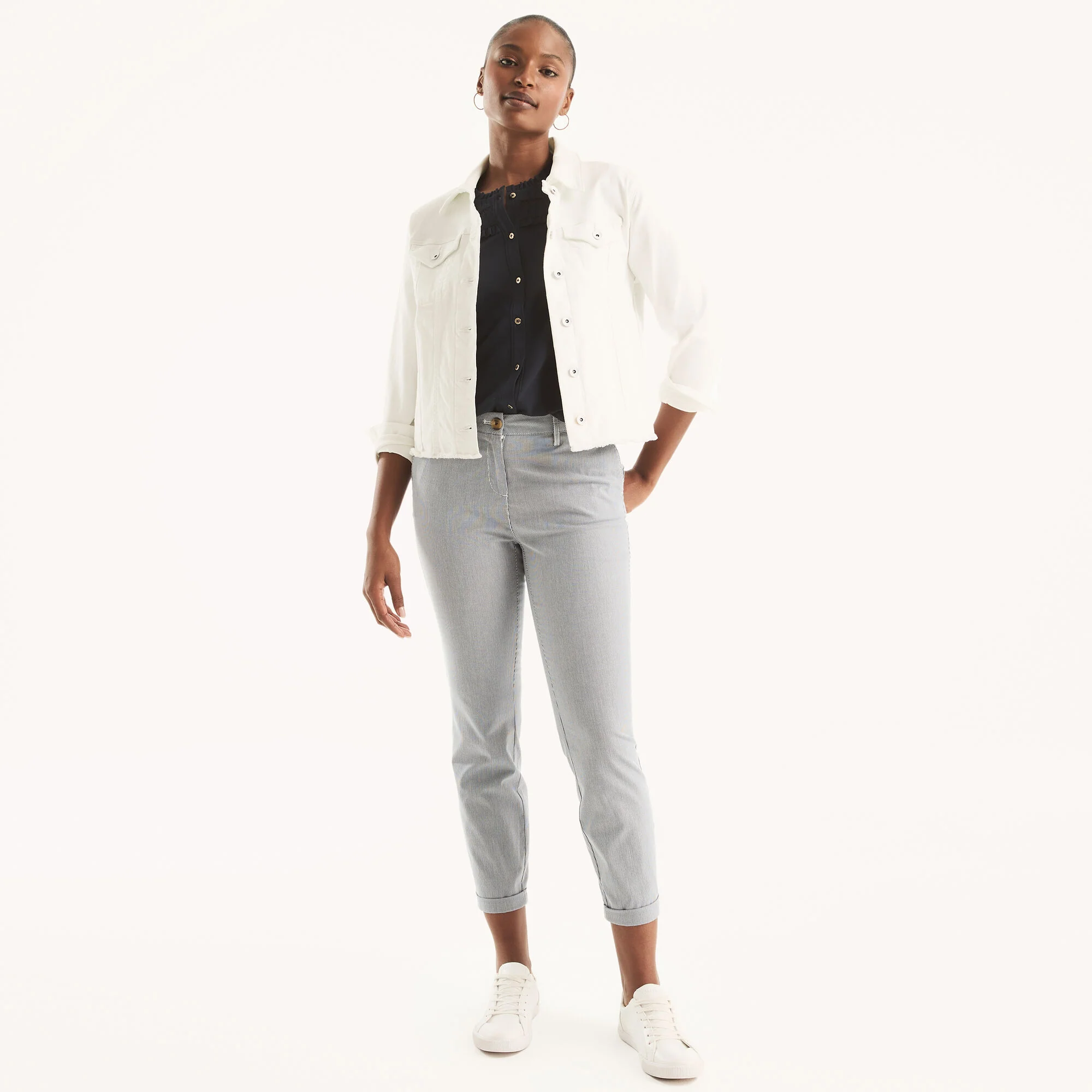 Nautica Womens Striped Chino Pant