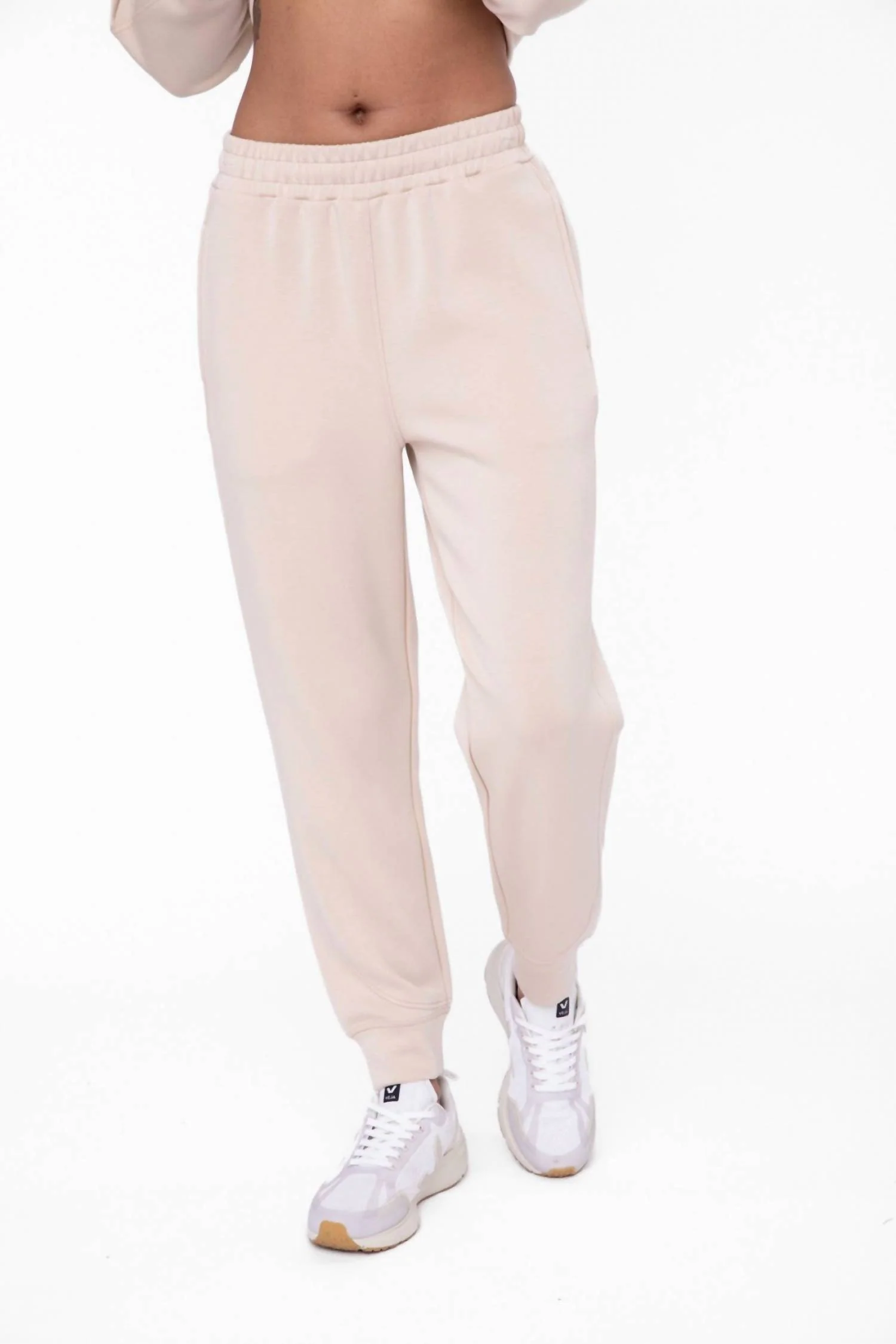 Contrast Seam Joggers In Natural