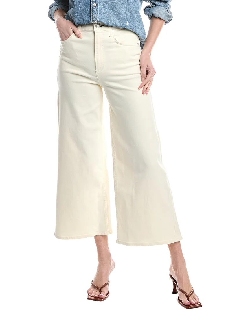 rag & bone Serena Crop Ecru Wide-Leg Jean