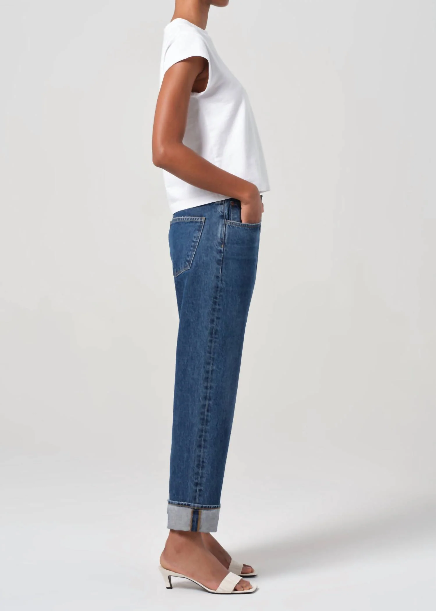 Fran Low Slung Straight Jean In Enamour
