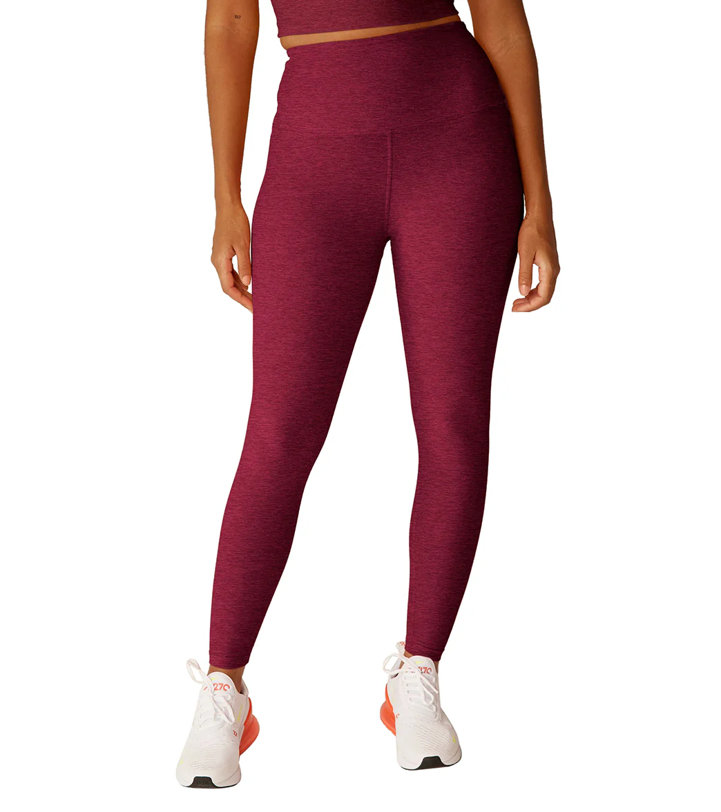 Beyond Yoga Spacedye High Waisted Caught In The Midi 7/8 Yoga Leggings Bordeaux Heather