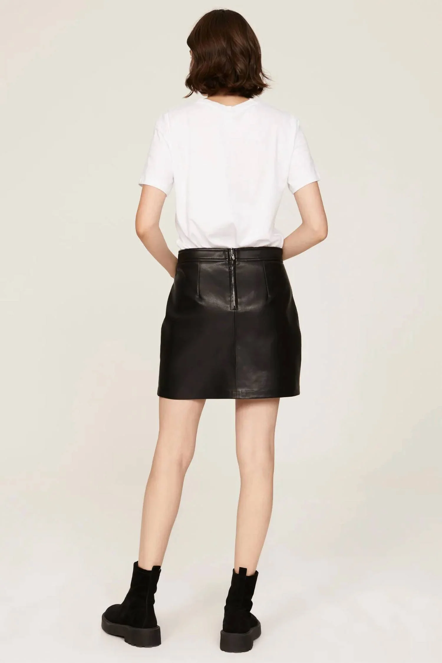 Black Faux Leather Spend The Night Mini Skirt
